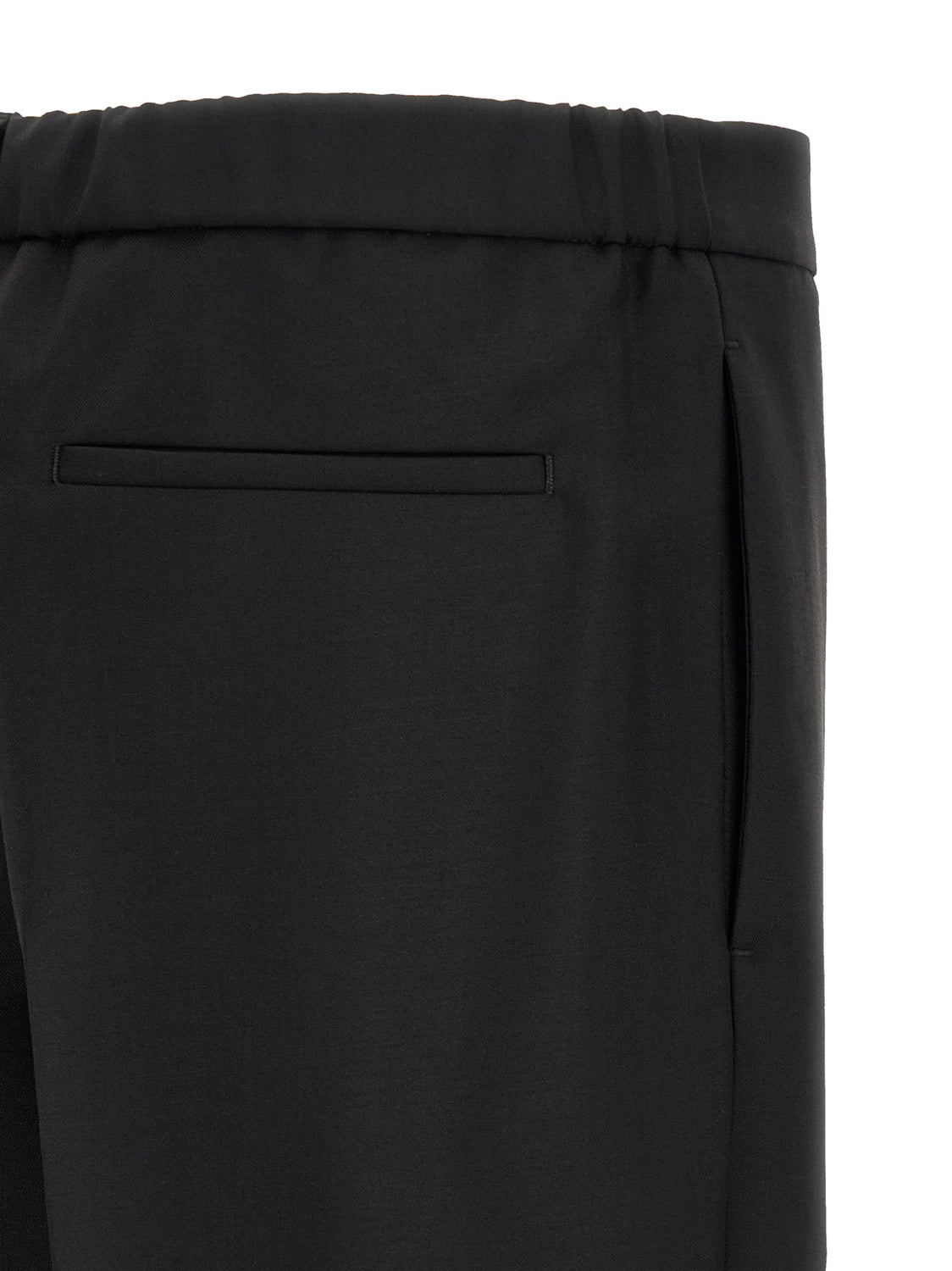 Black Virgin Wool Cropped Pants