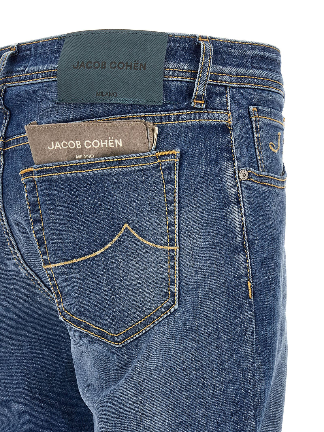Blue Cotton Straight-Leg Jeans