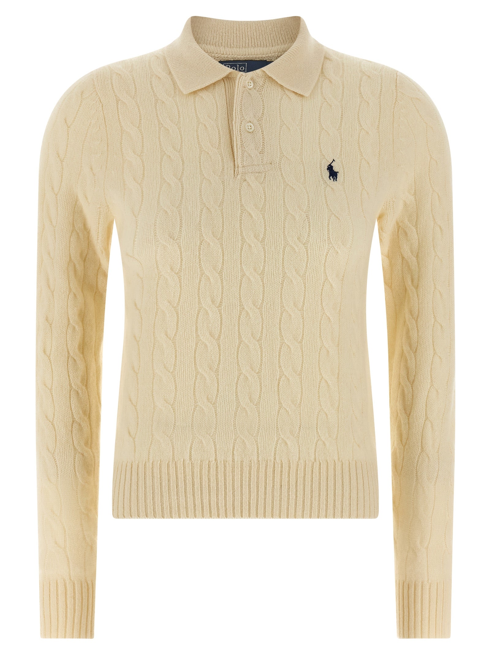 White Wool Polo Shirt