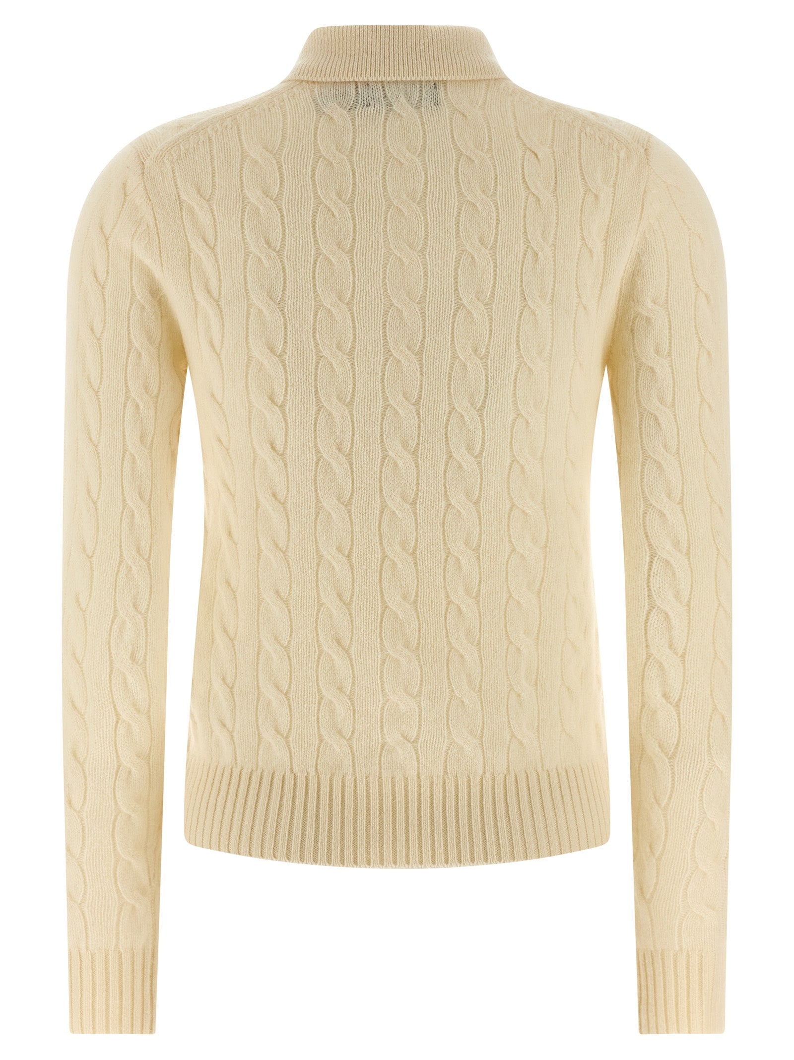 White Wool Polo Shirt