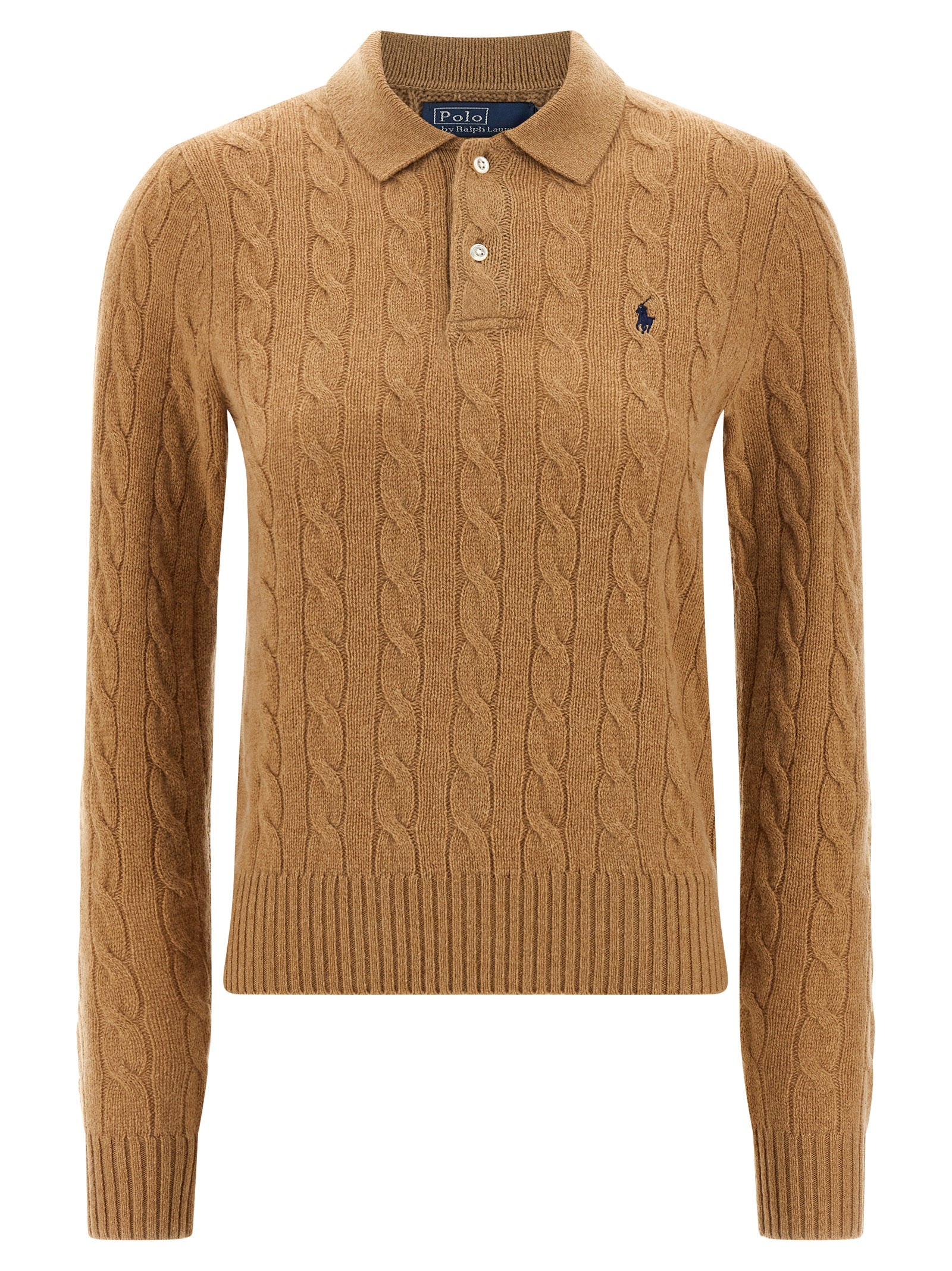 Beige Wool Polo Shirt