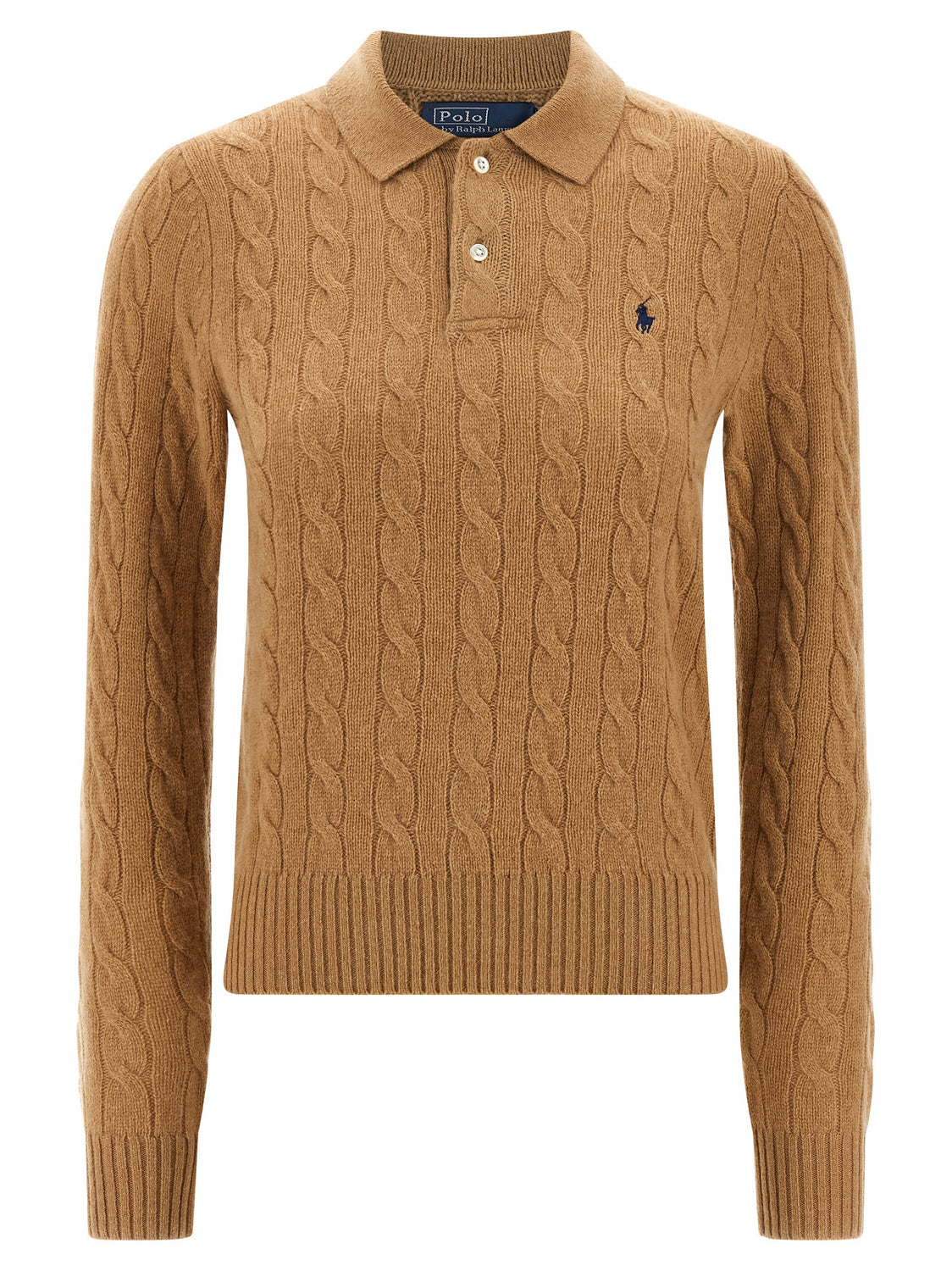 Beige Wool Polo Shirt