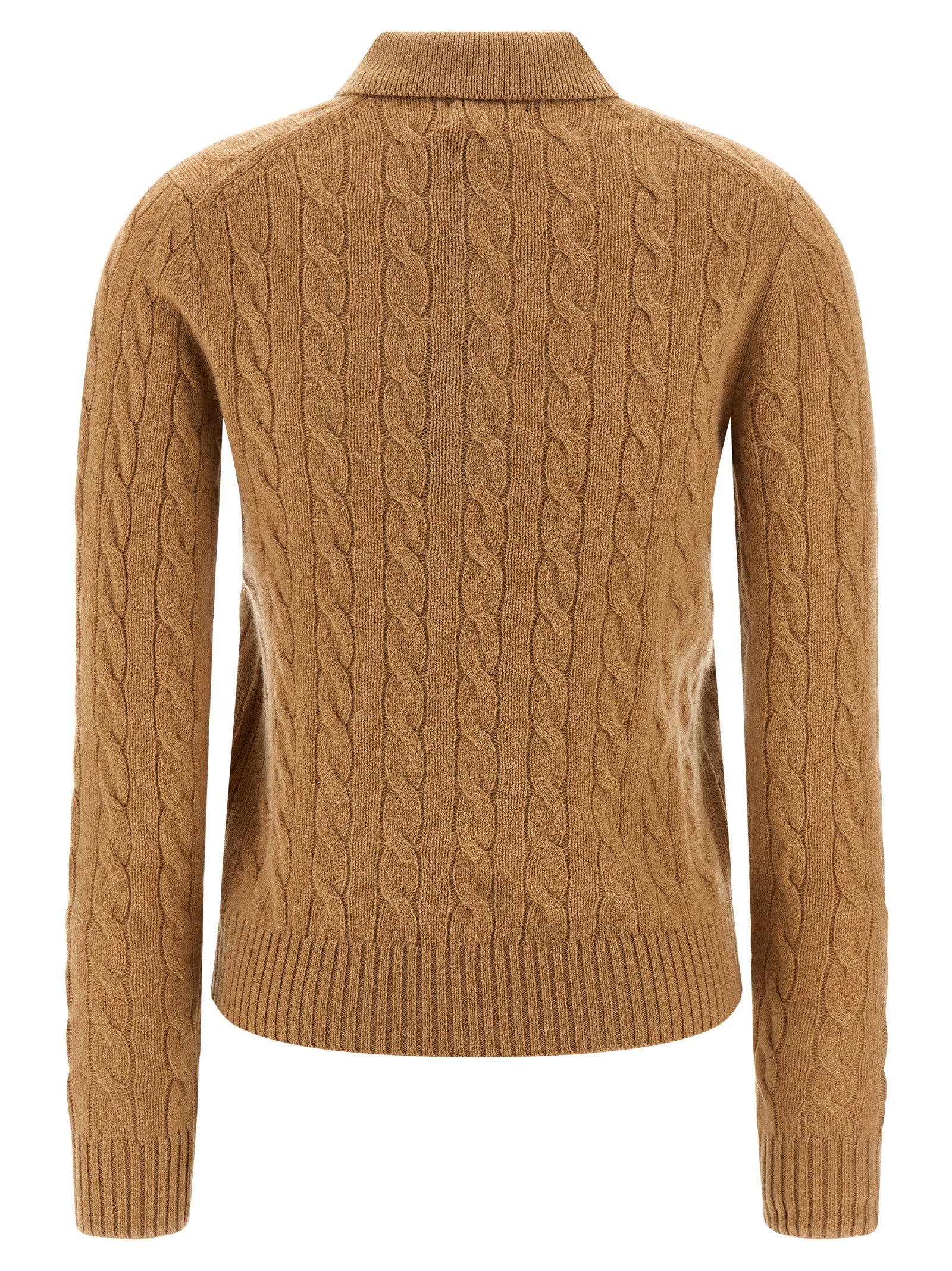 Beige Wool Polo Shirt