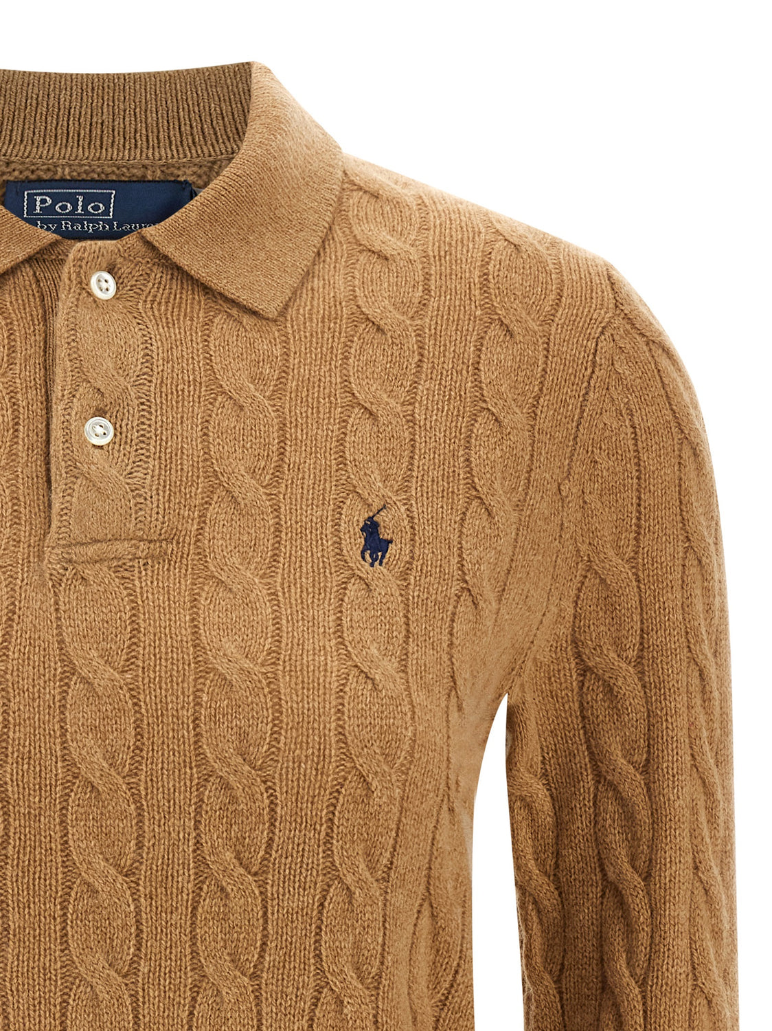 Beige Wool Polo Shirt