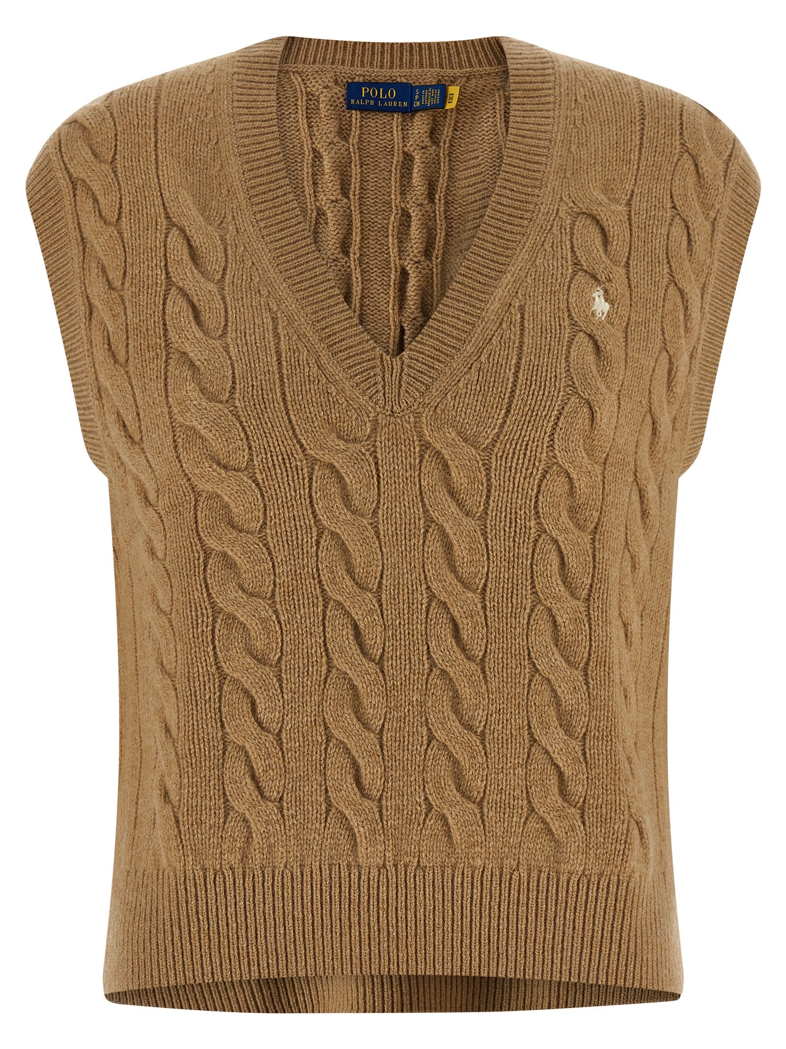 Beige Wool Sleeveless Jacket