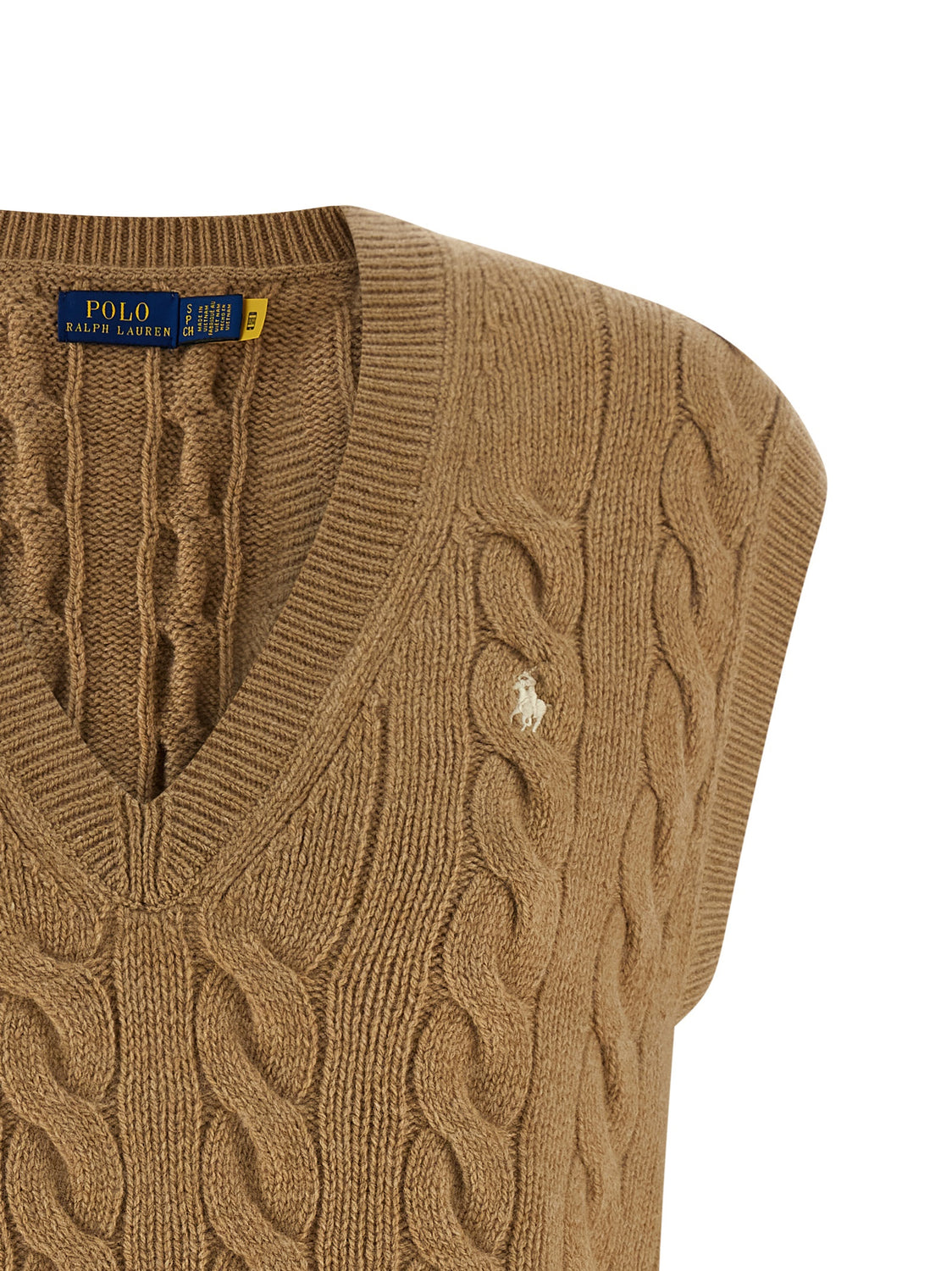 Beige Wool Sleeveless Jacket