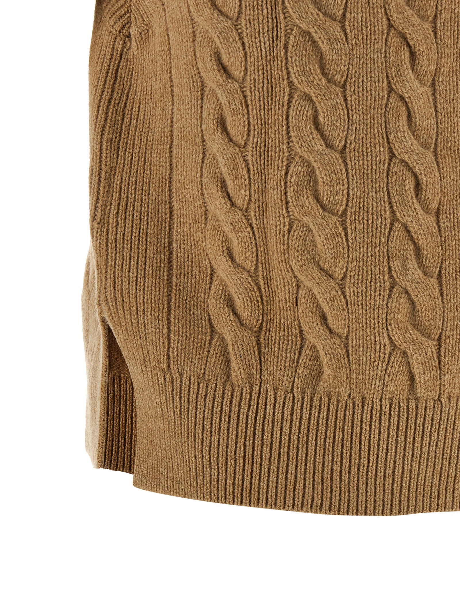 Beige Wool Sleeveless Jacket