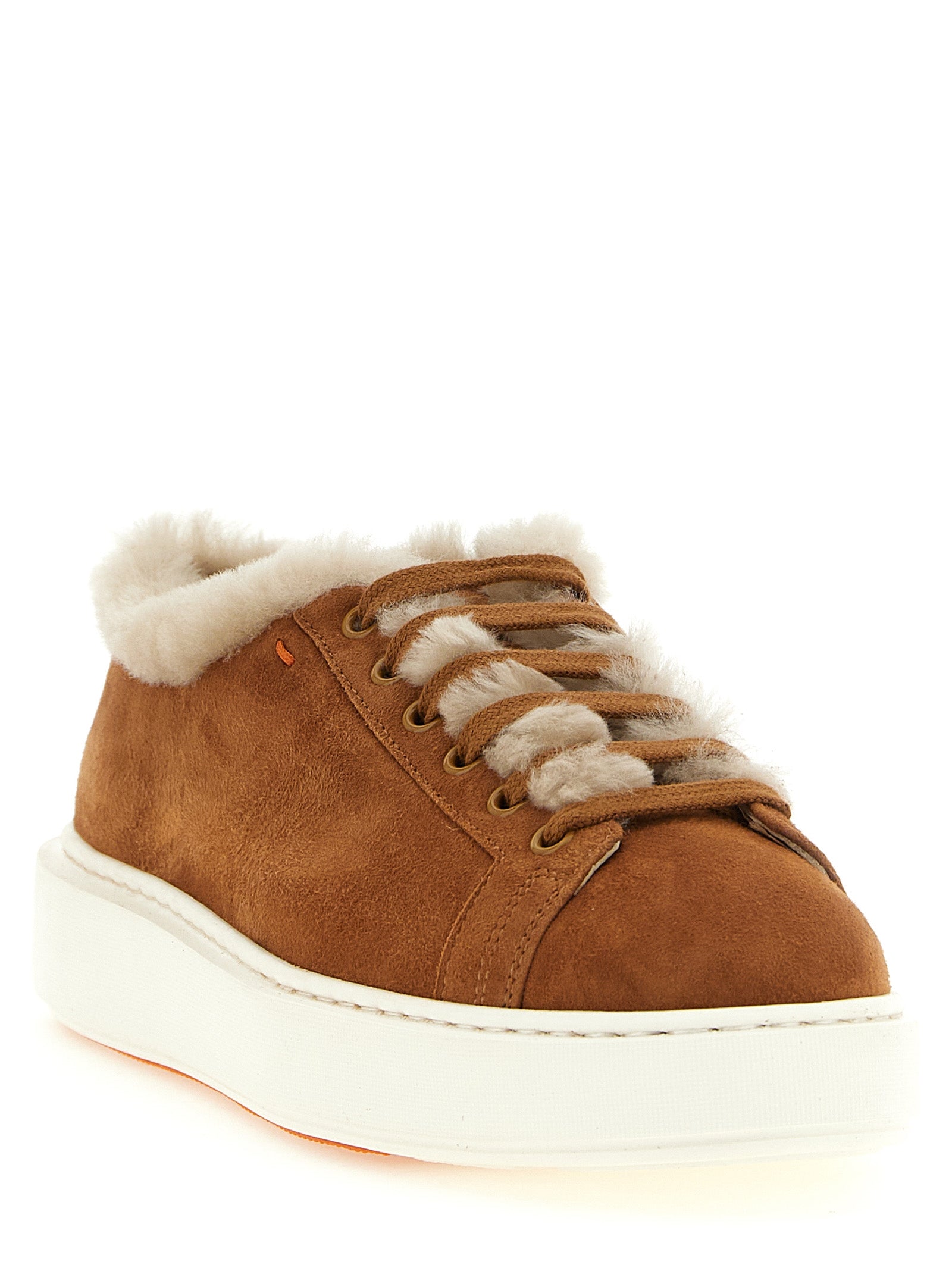 Brown Goatskin Low Top Sneakers