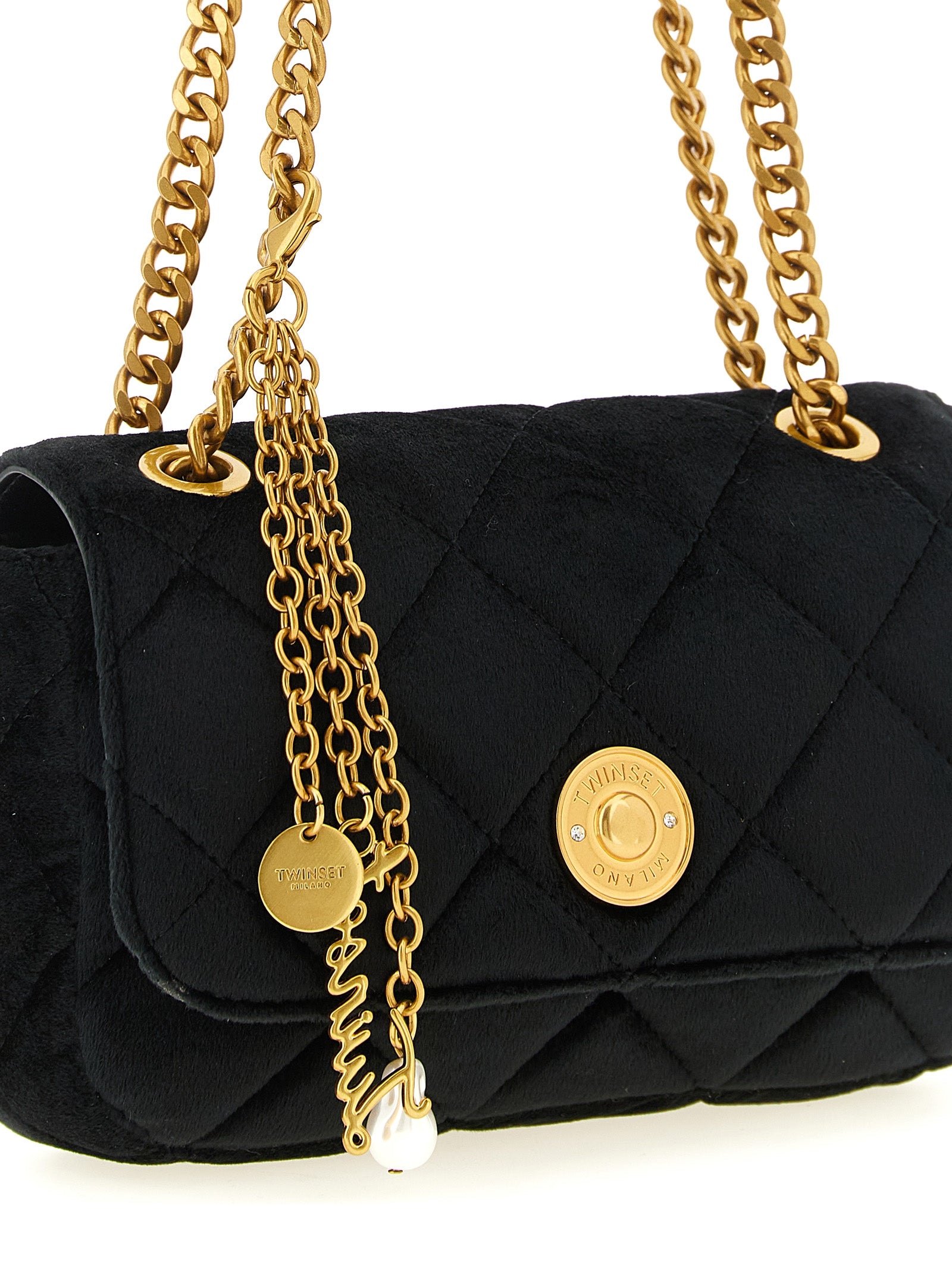 Black Polyester Crossbody Bag