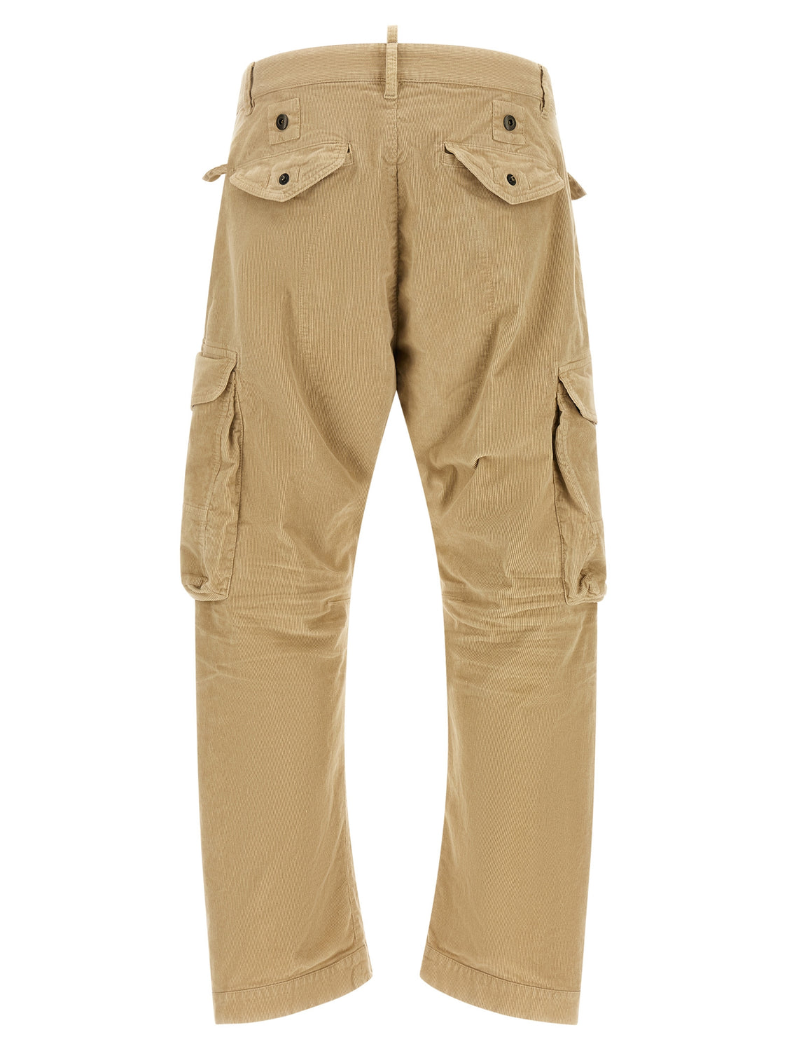 Beige Cotton Cargo Pants