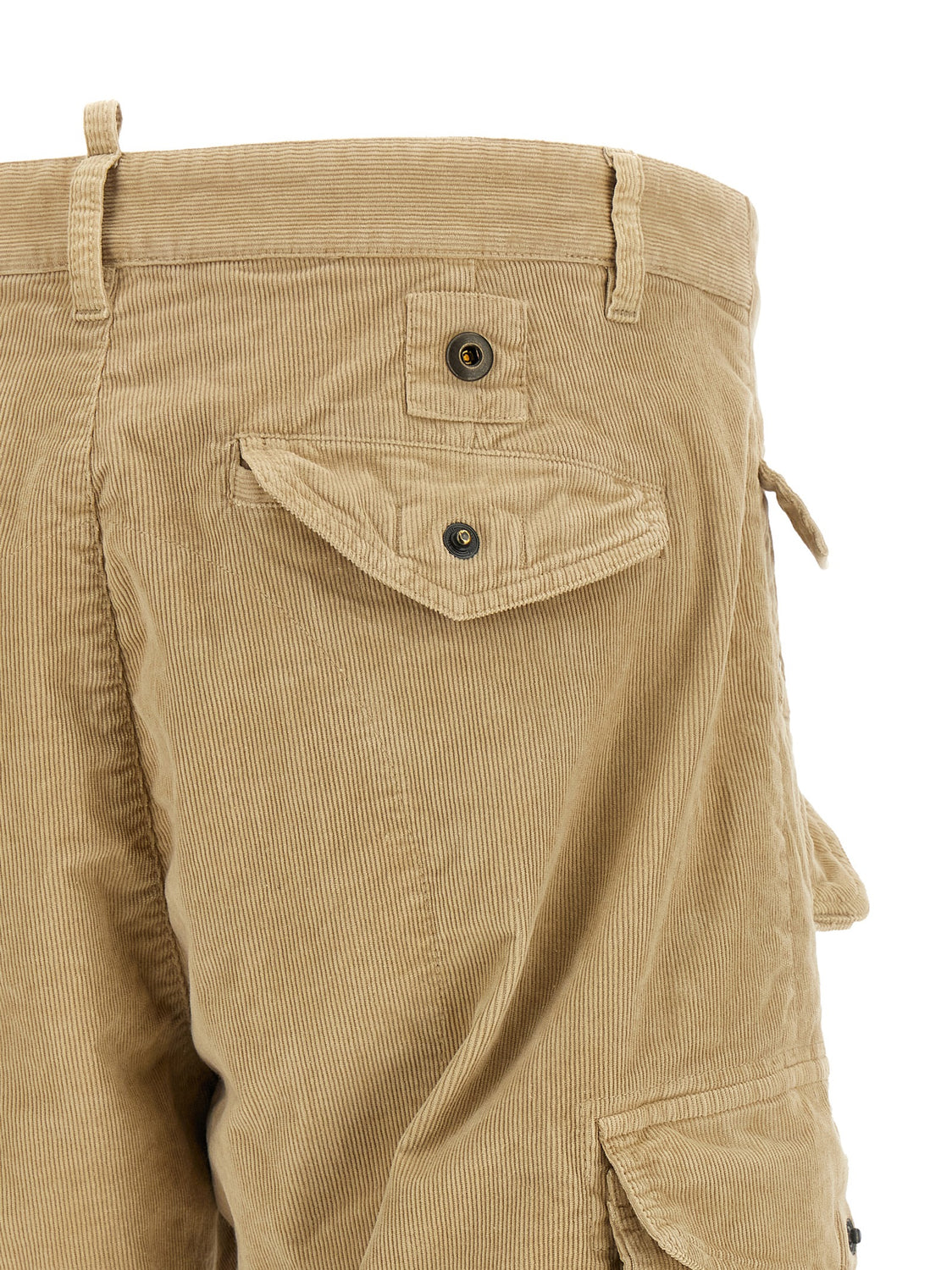 Beige Cotton Cargo Pants