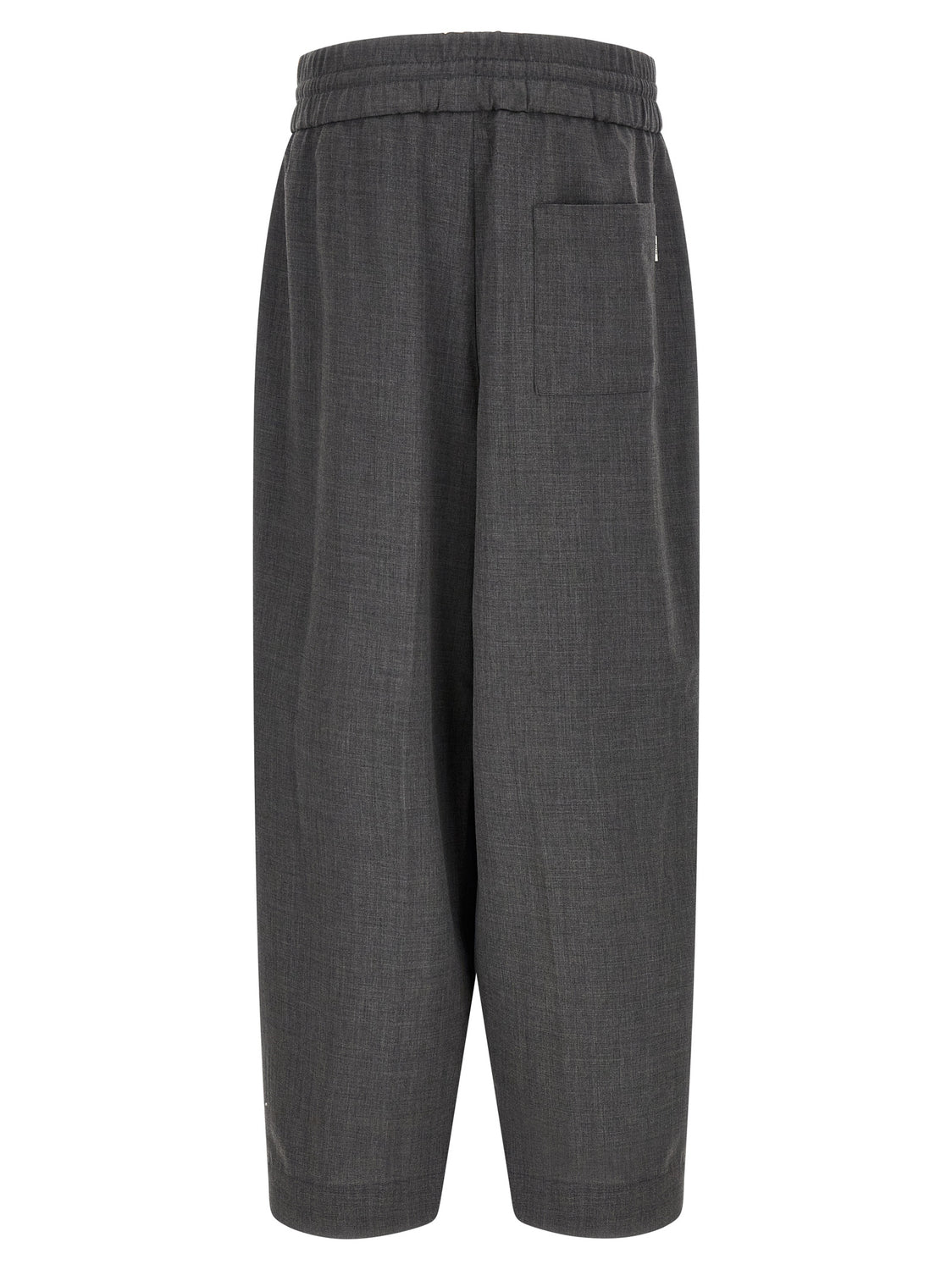 Gray Virgin Wool Casual Pants