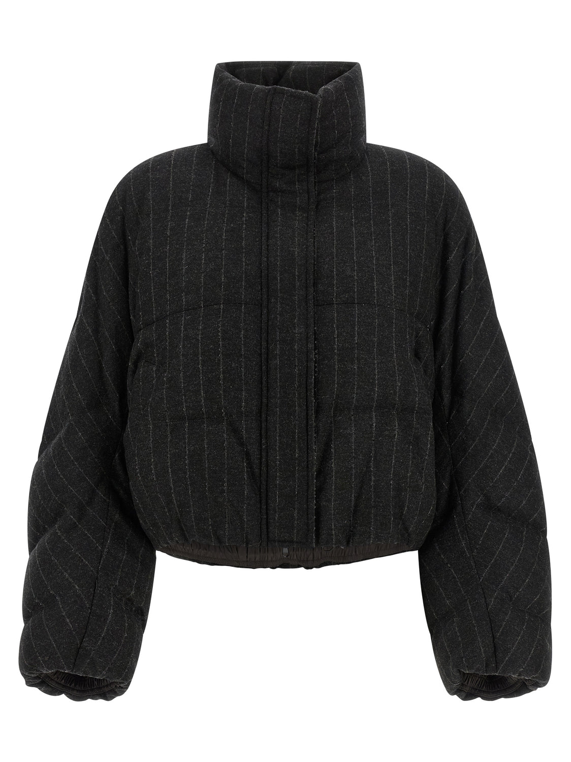 Gray Virgin Wool Full-Length Jacket