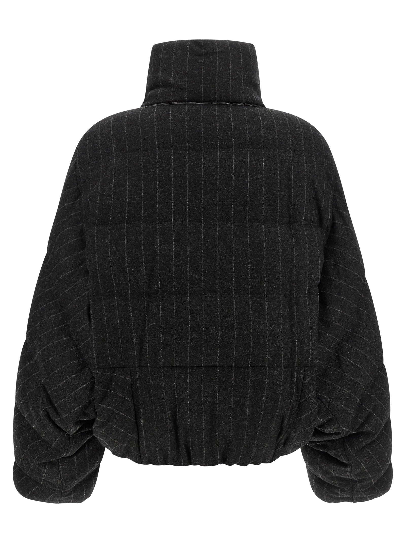 Gray Virgin Wool Full-Length Jacket