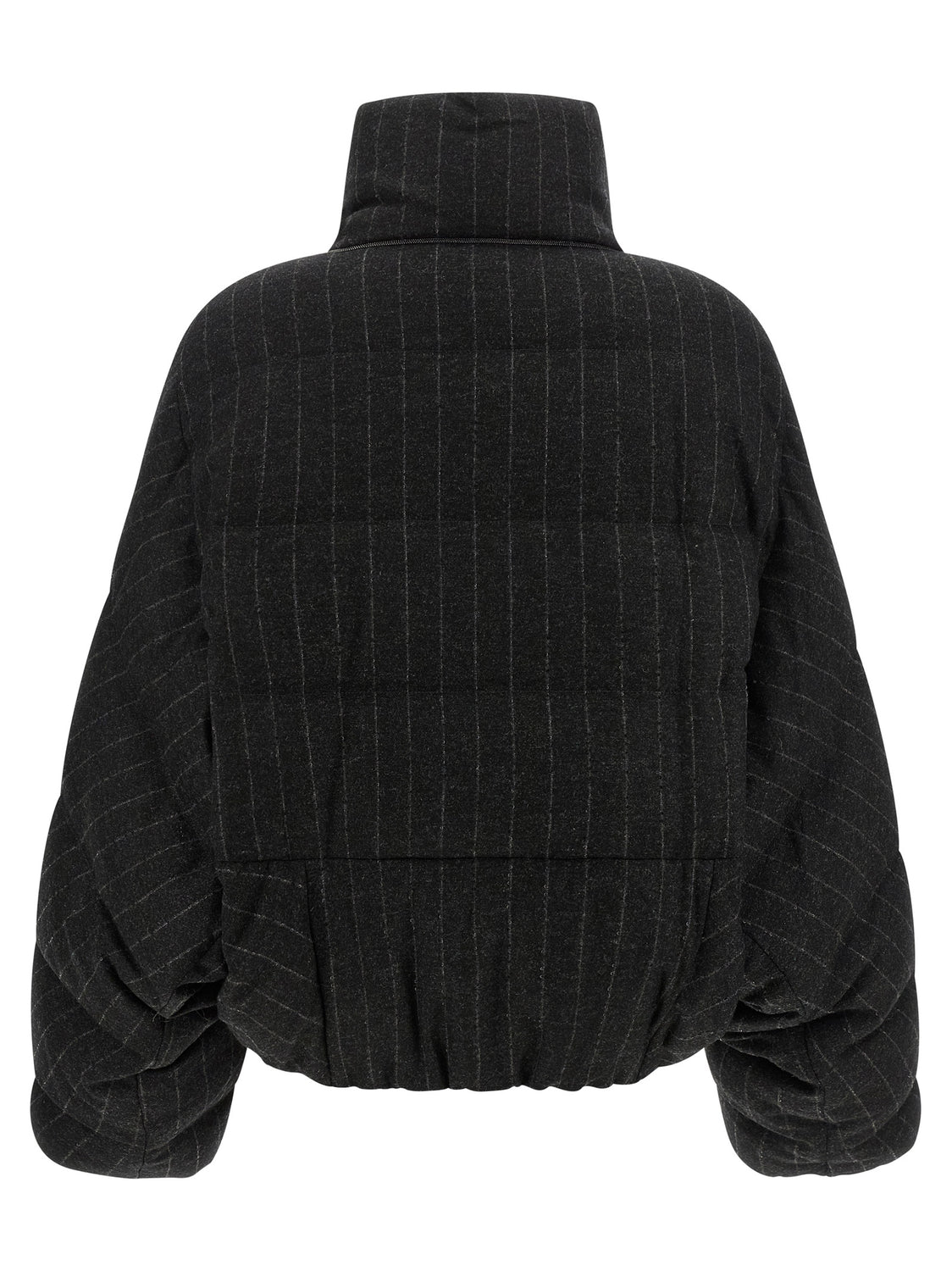 Gray Virgin Wool Full-Length Jacket