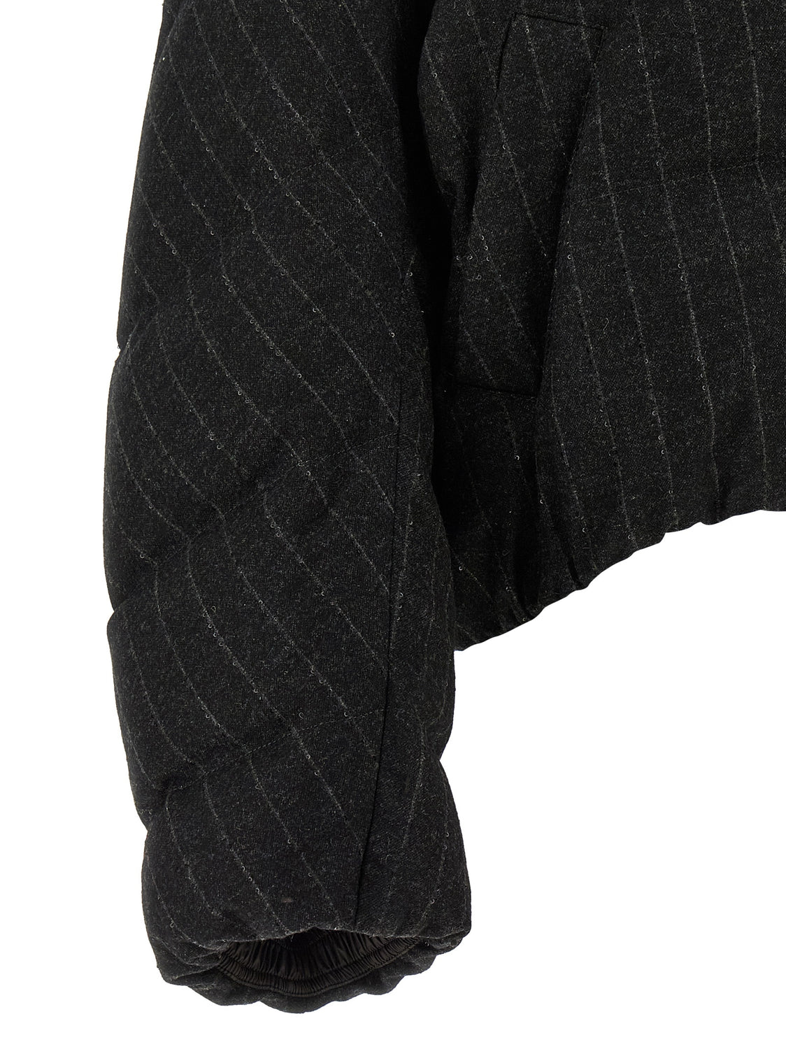 Gray Virgin Wool Full-Length Jacket