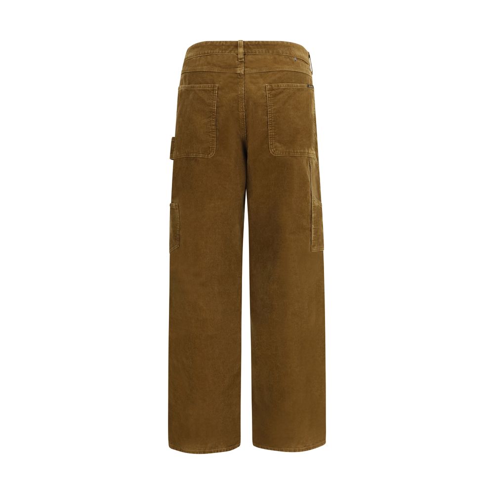 Brown Cotton Cargo Pants