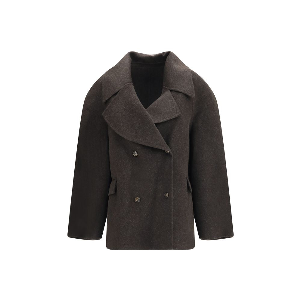 Brown Wool Oves Aries Full-Length Jacket