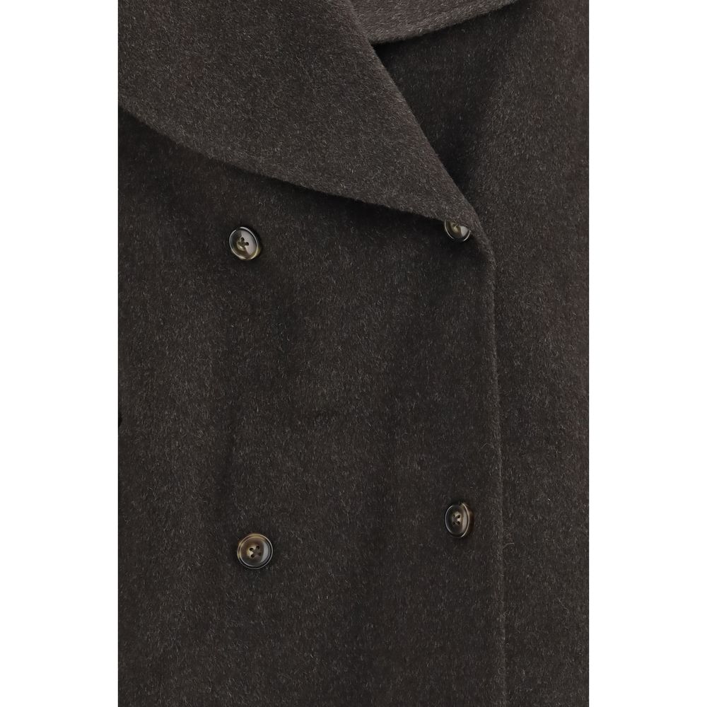 Brown Wool Oves Aries Full-Length Jacket