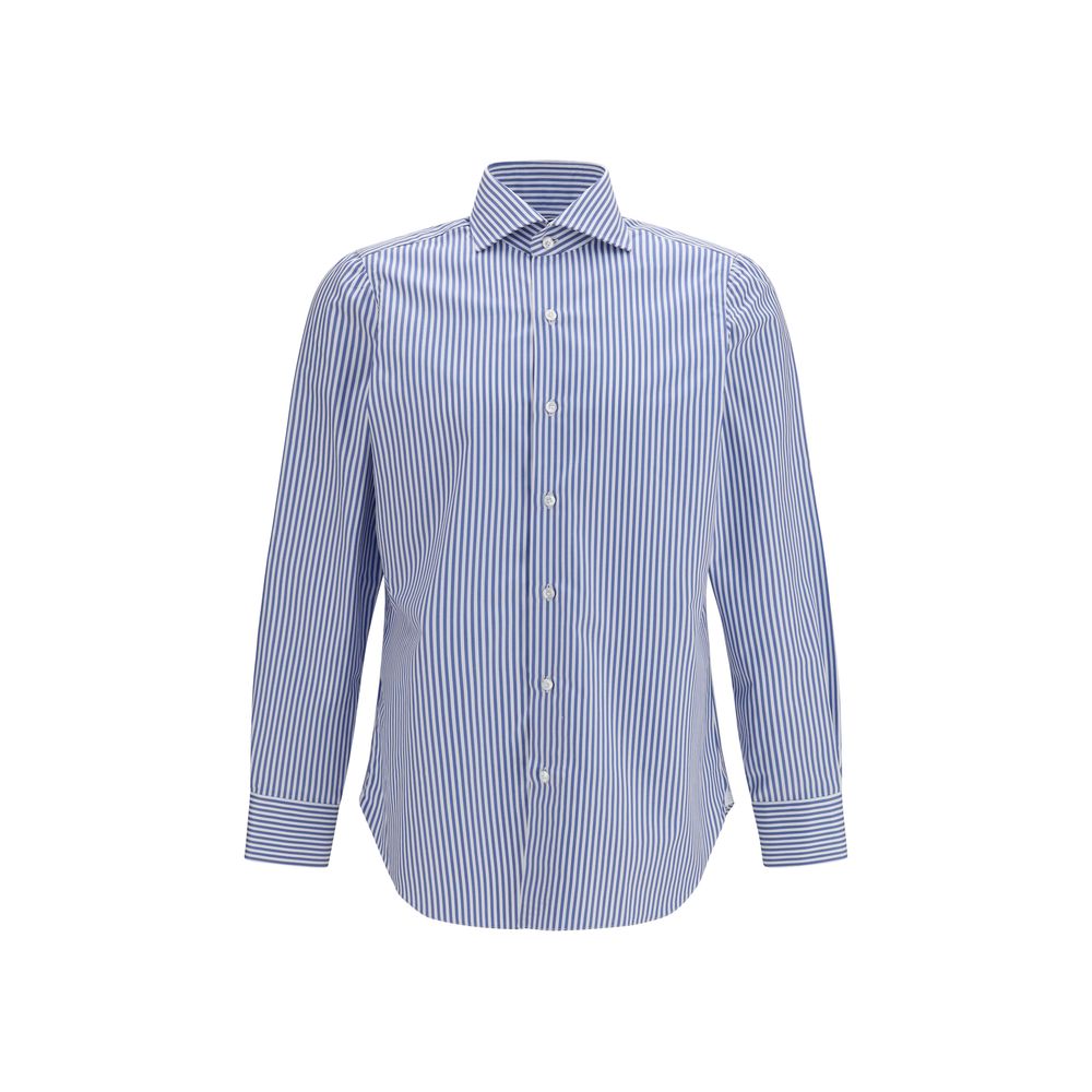 Blue Cotton Pattern Shirt