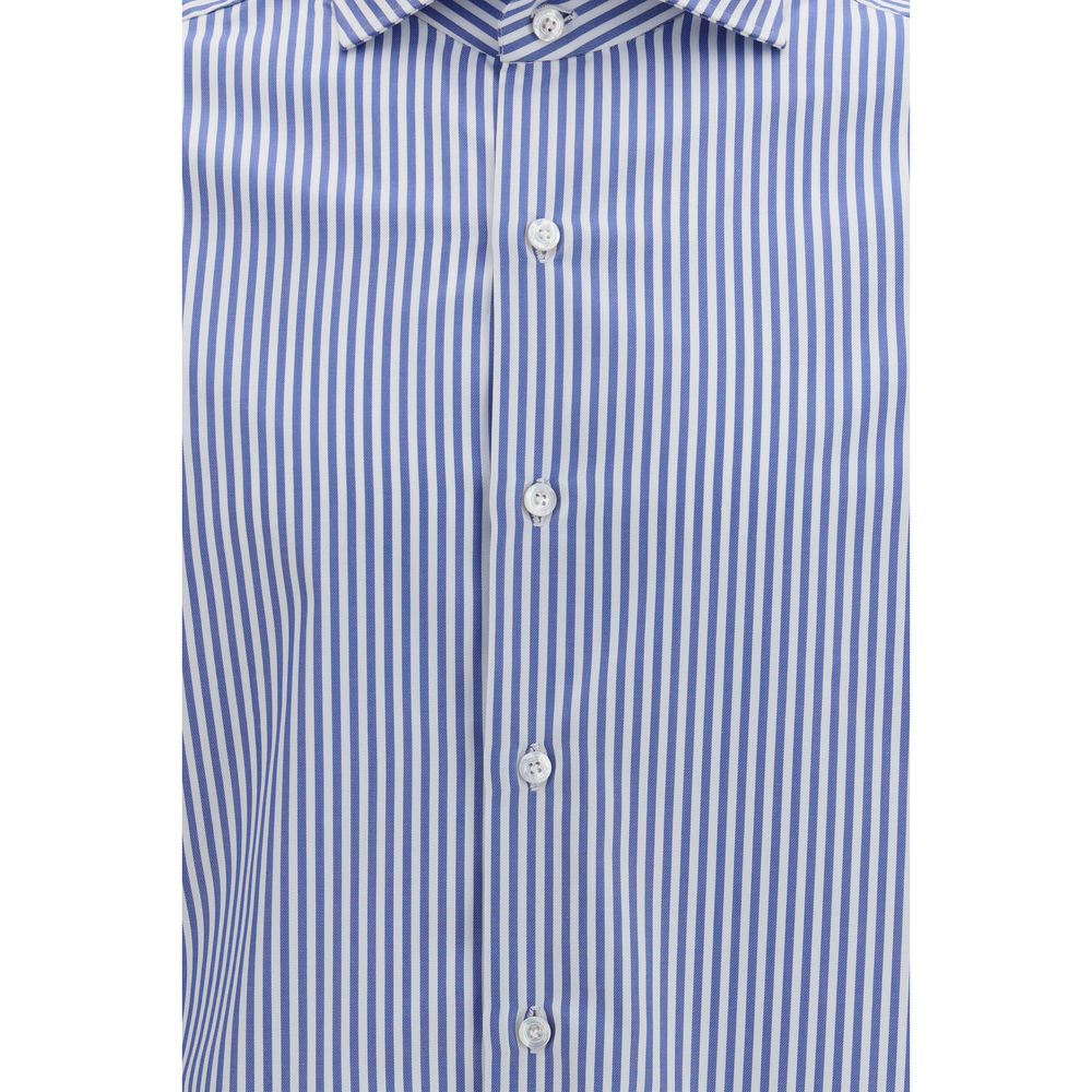 Blue Cotton Pattern Shirt
