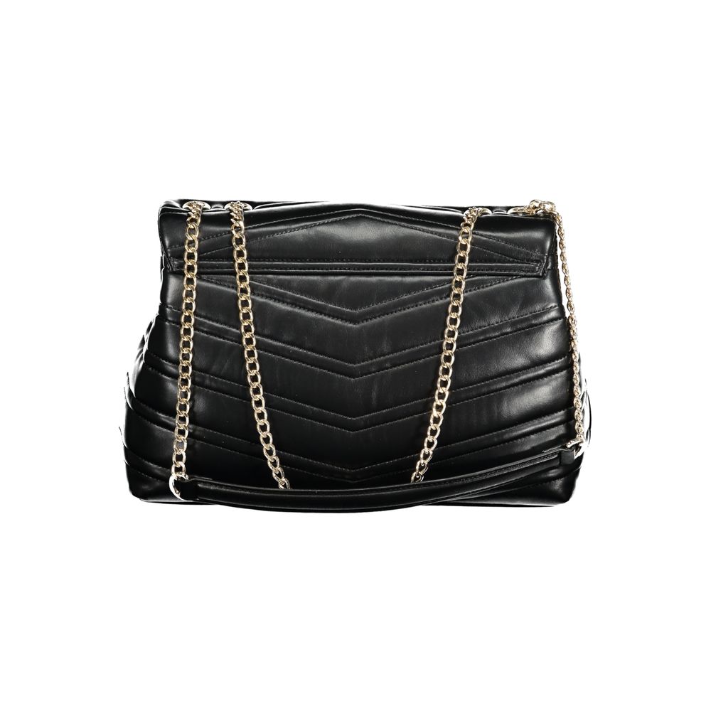 Nero Polyurethane Women's Bag with Chain Shoulder Strap