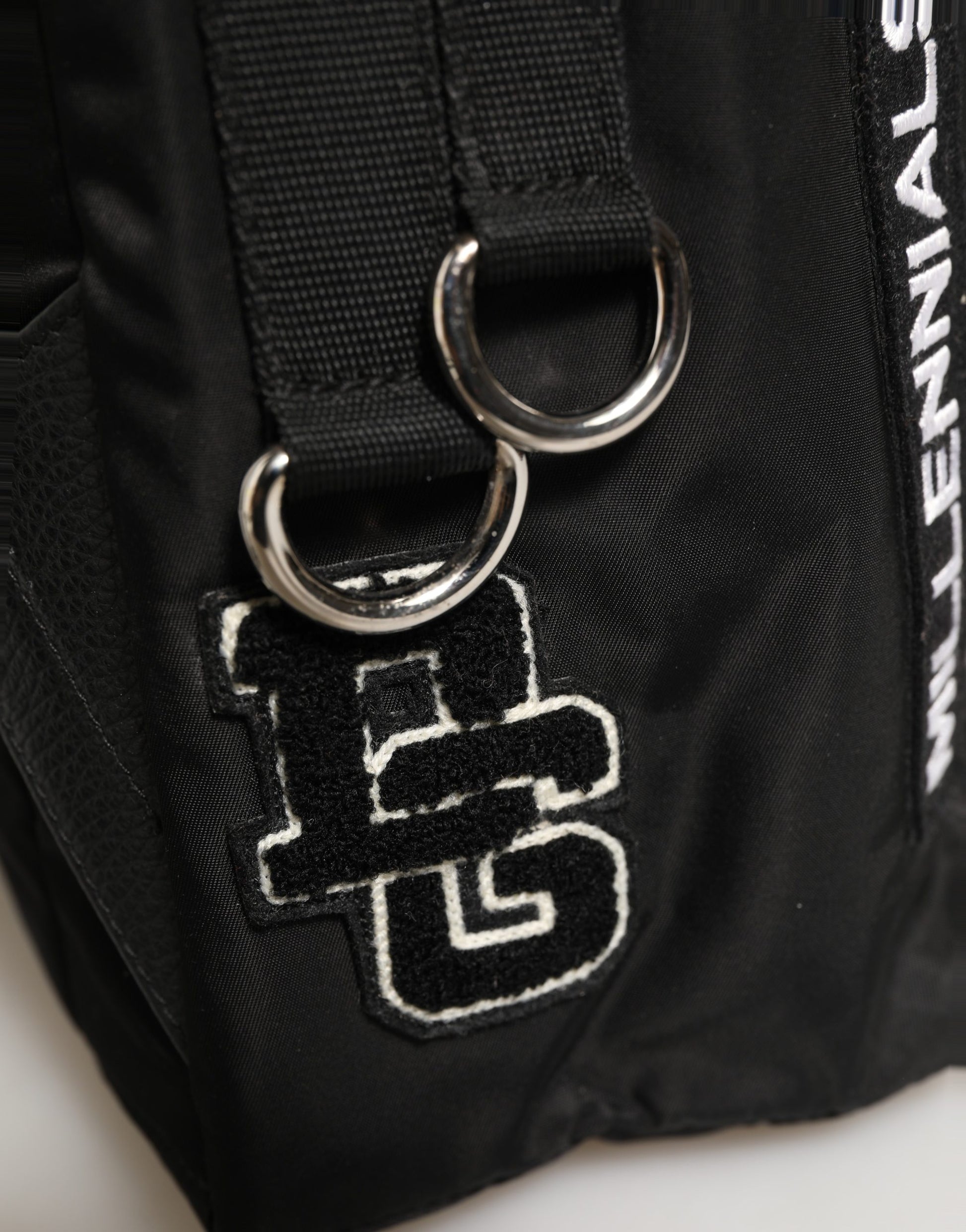 Men Black #DG LOVE Logo Patches Nylon Backpack Bag