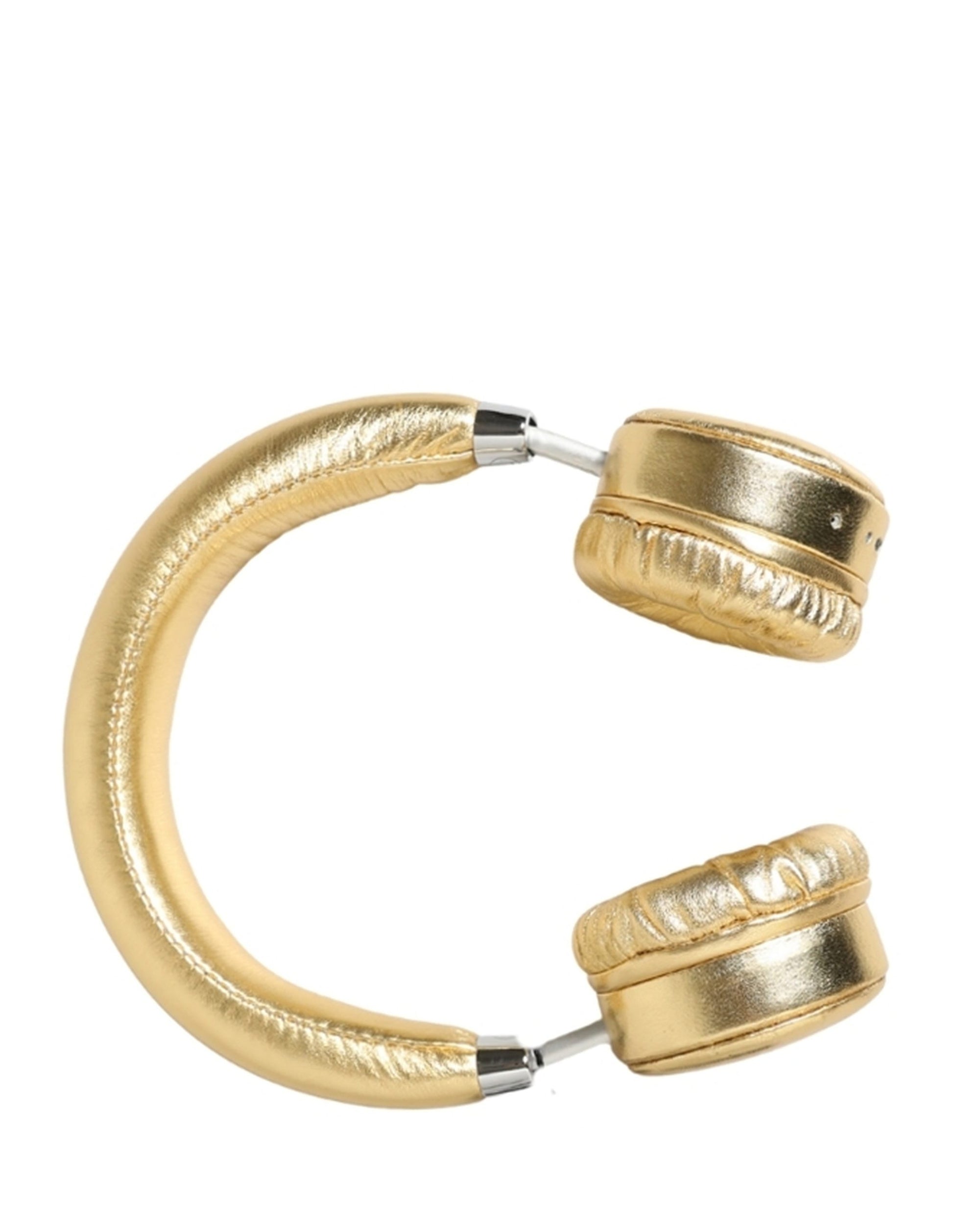 Women Gold Leather Wireless On-Ear Headset Headphones