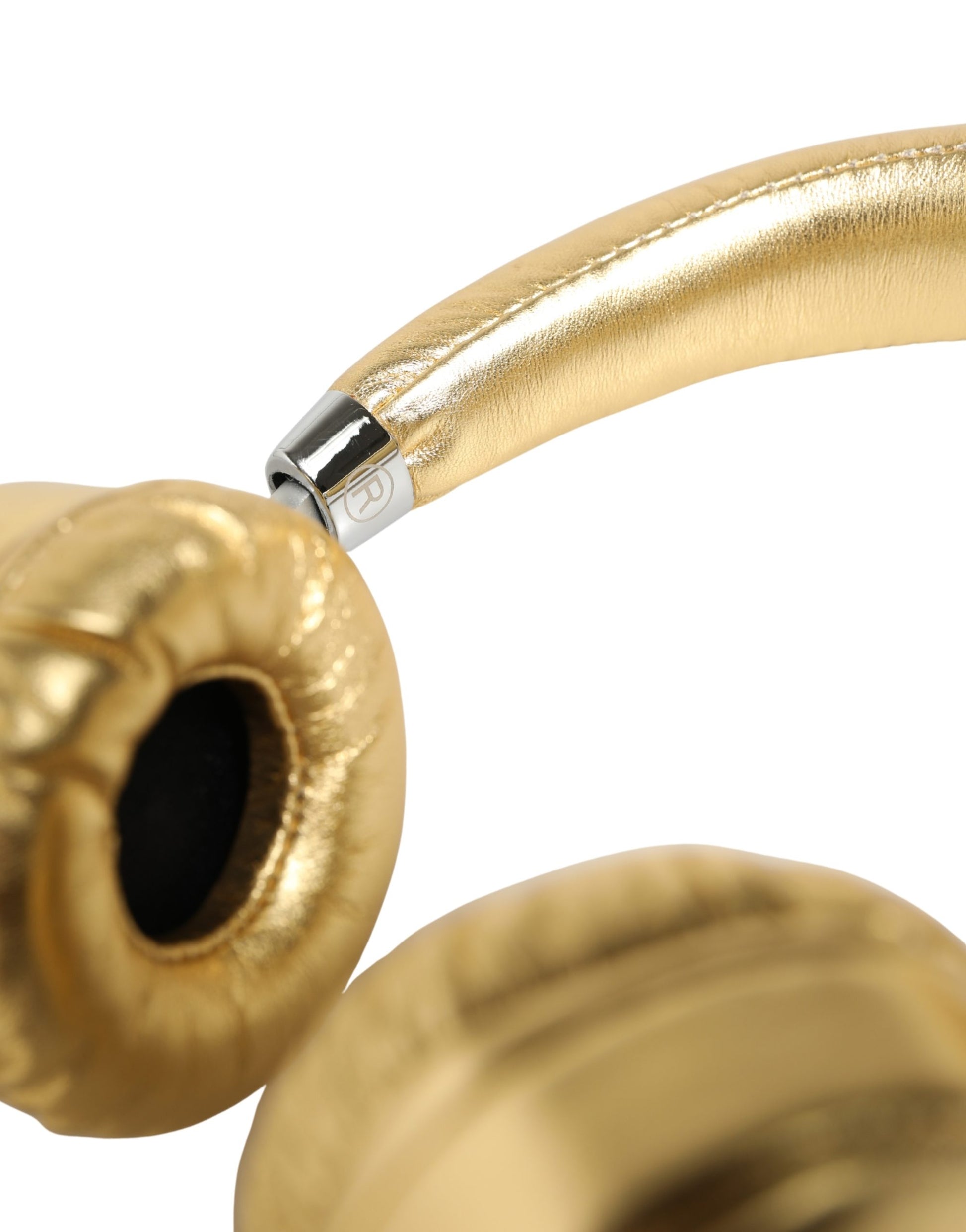 Women Gold Leather Wireless On-Ear Headset Headphones