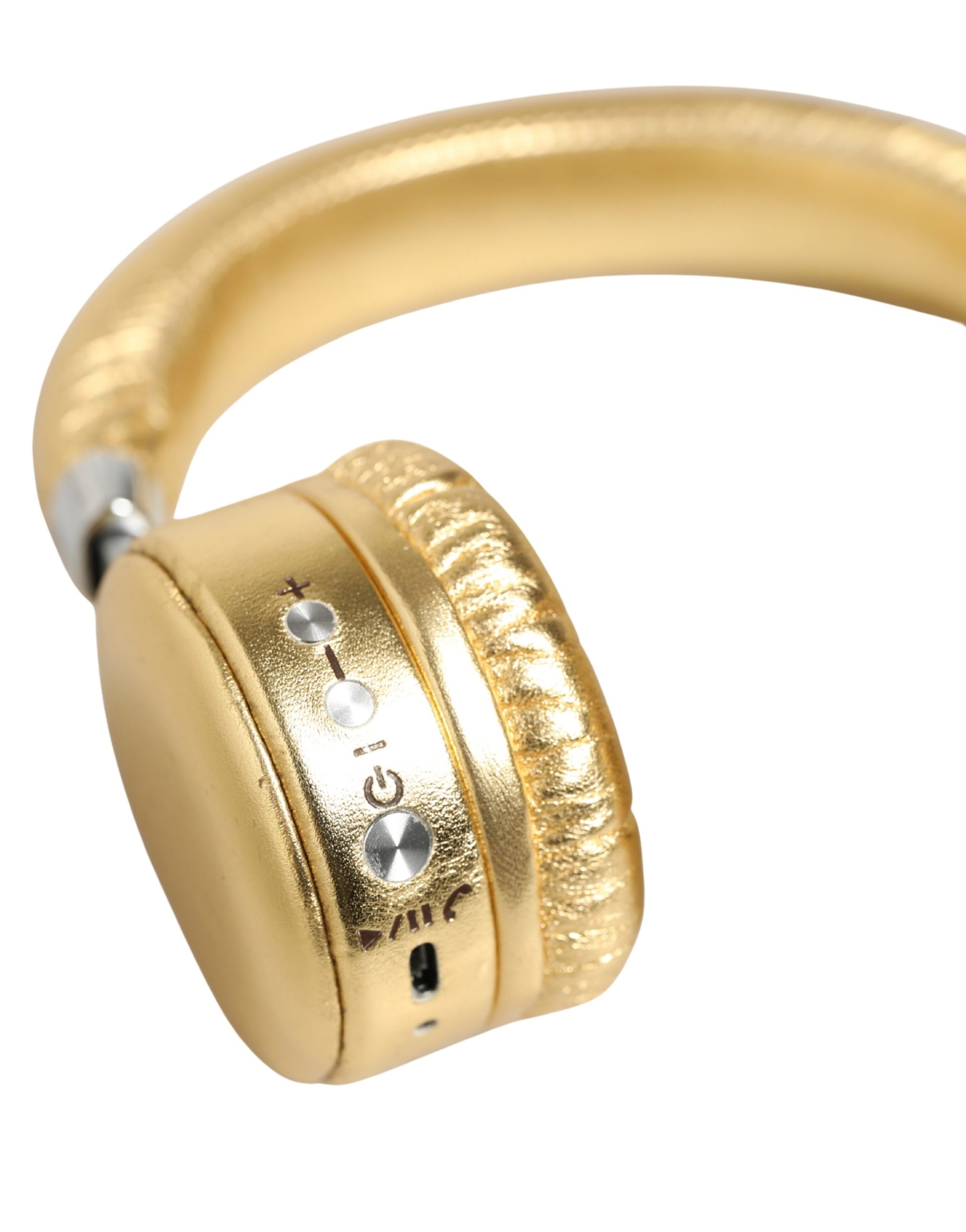 Women Gold Leather Wireless On-Ear Headset Headphones