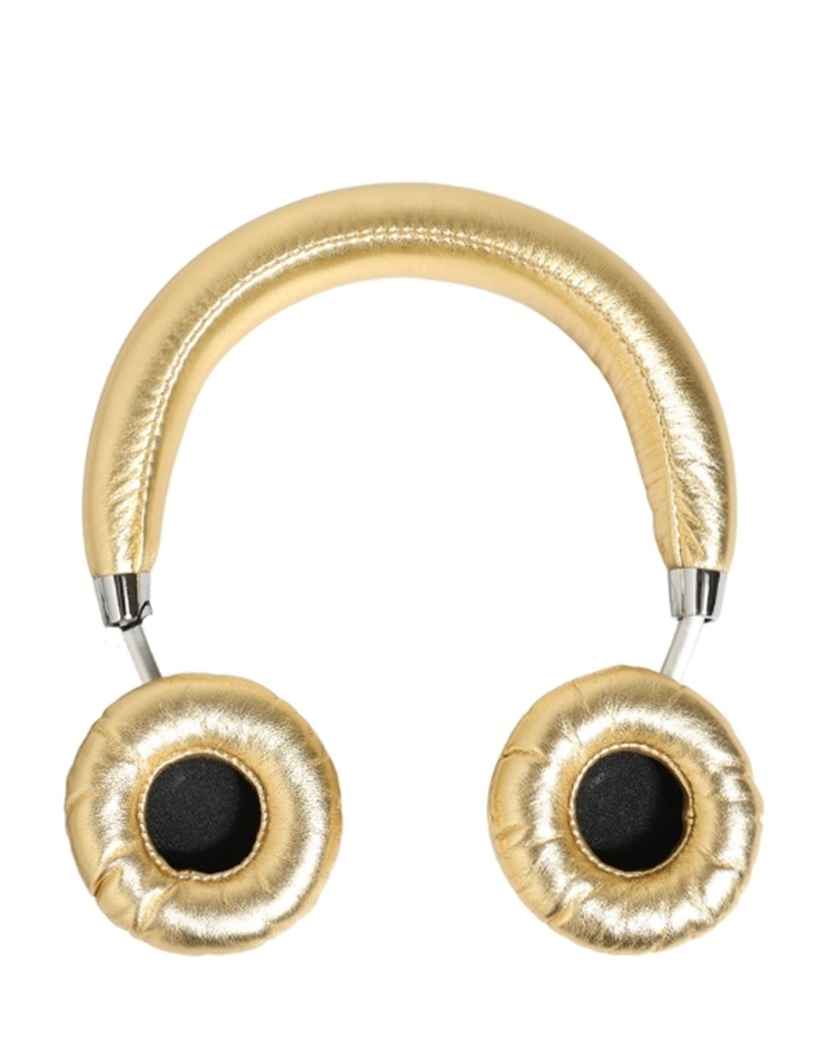 Women Gold Leather Wireless On-Ear Headset Headphones