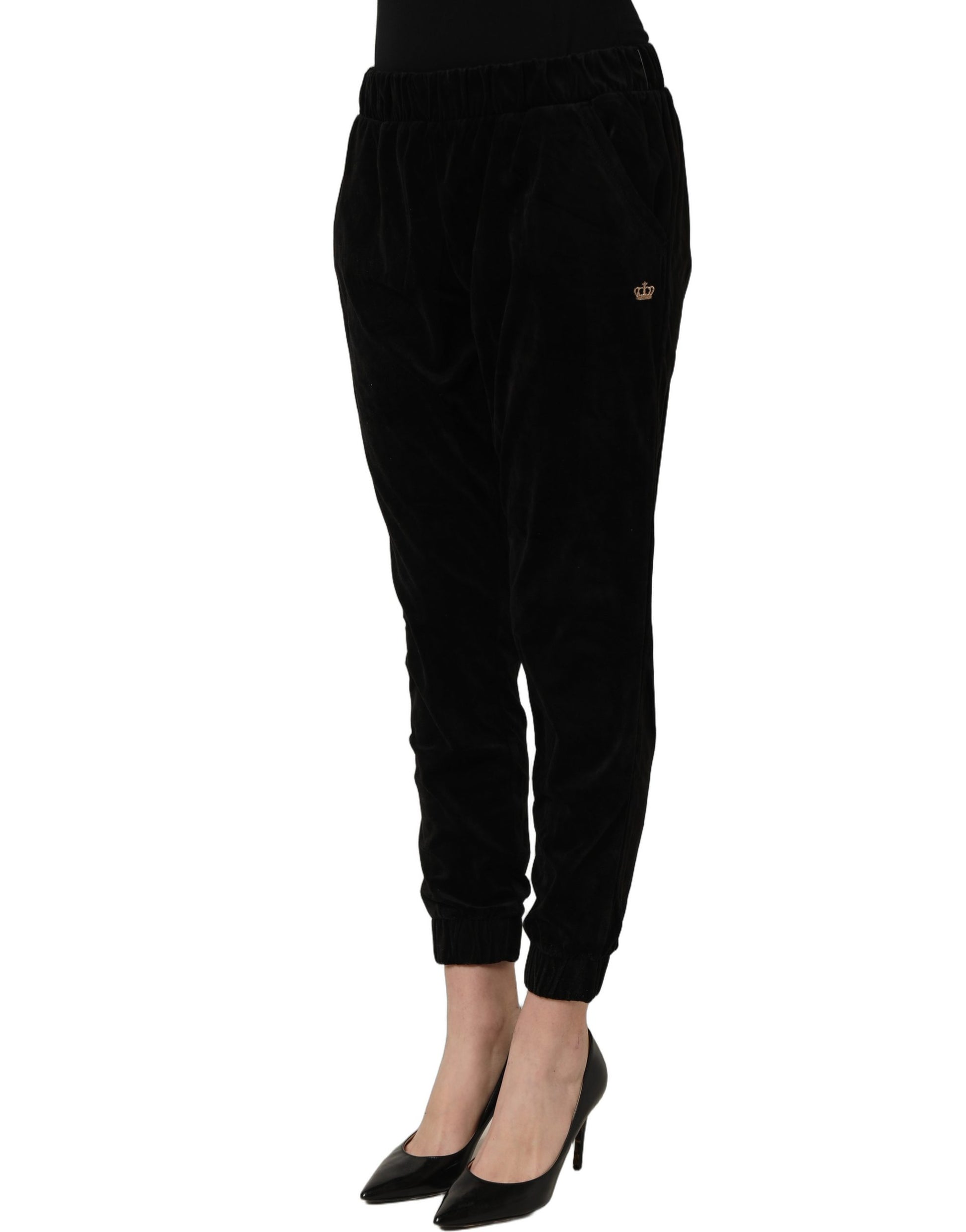 Dark Gray Mid Waist Tapered Cropped Trouser Pants