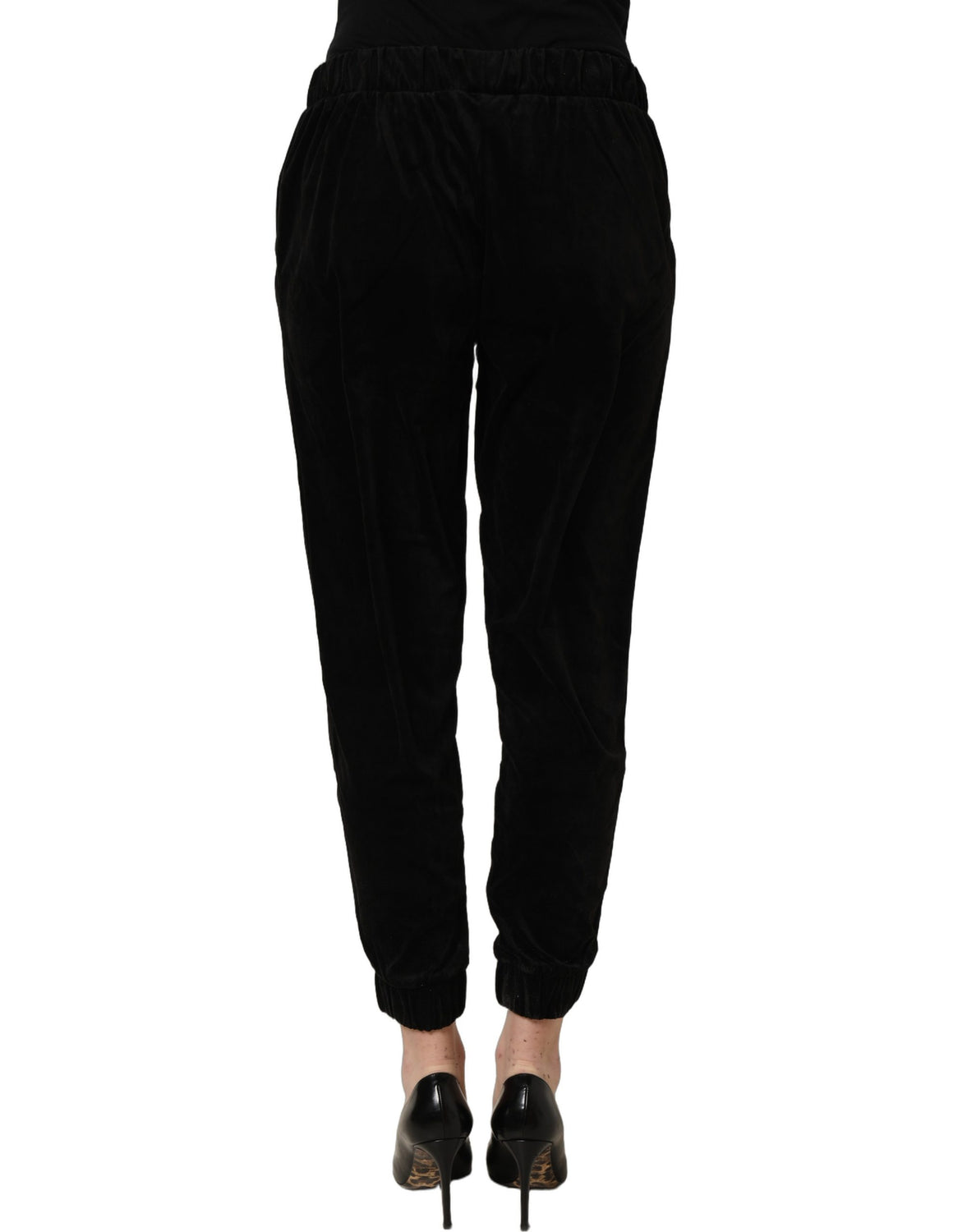 Dark Gray Mid Waist Tapered Cropped Trouser Pants