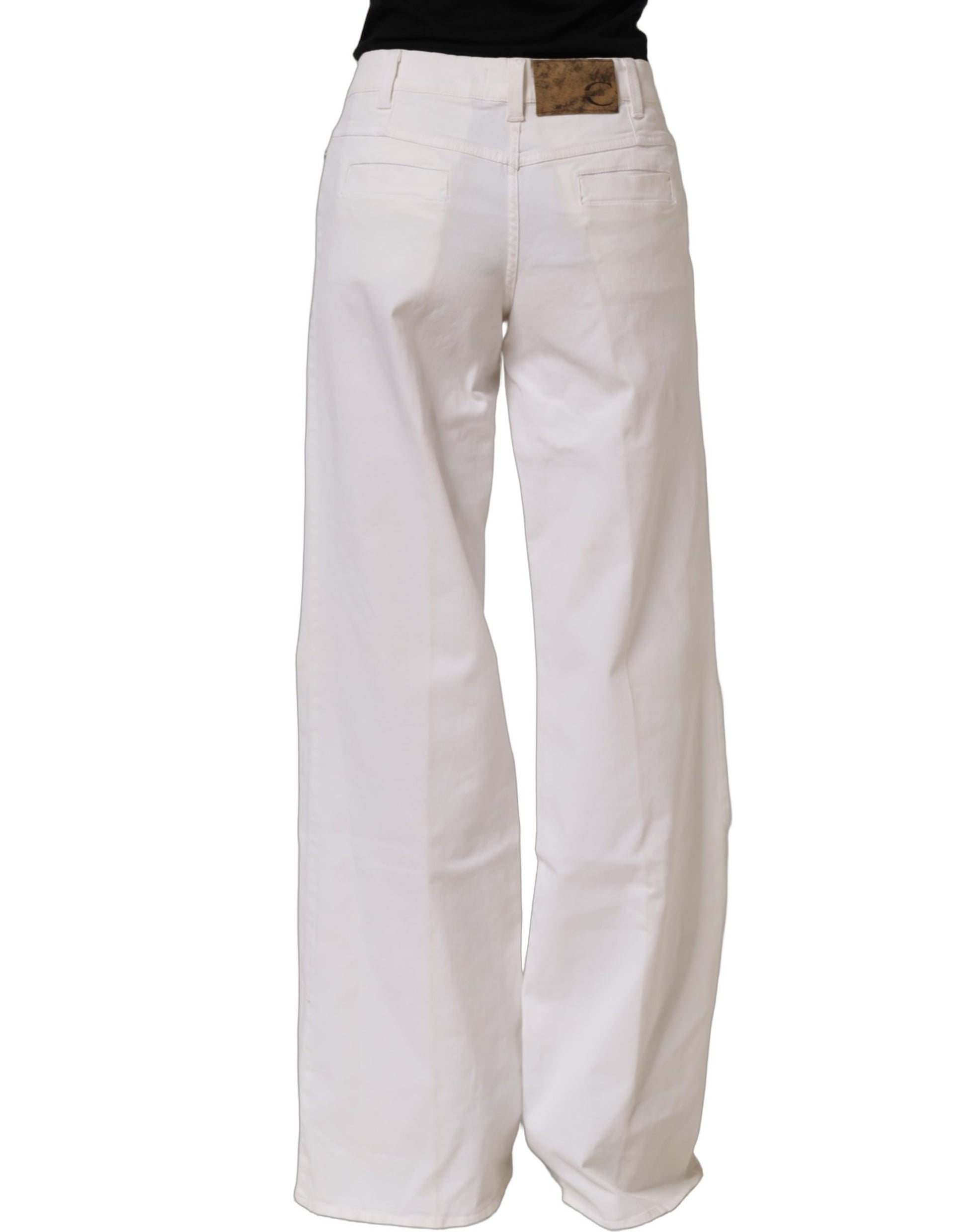 White High Waist Wide Leg Denim Trouser Jeans