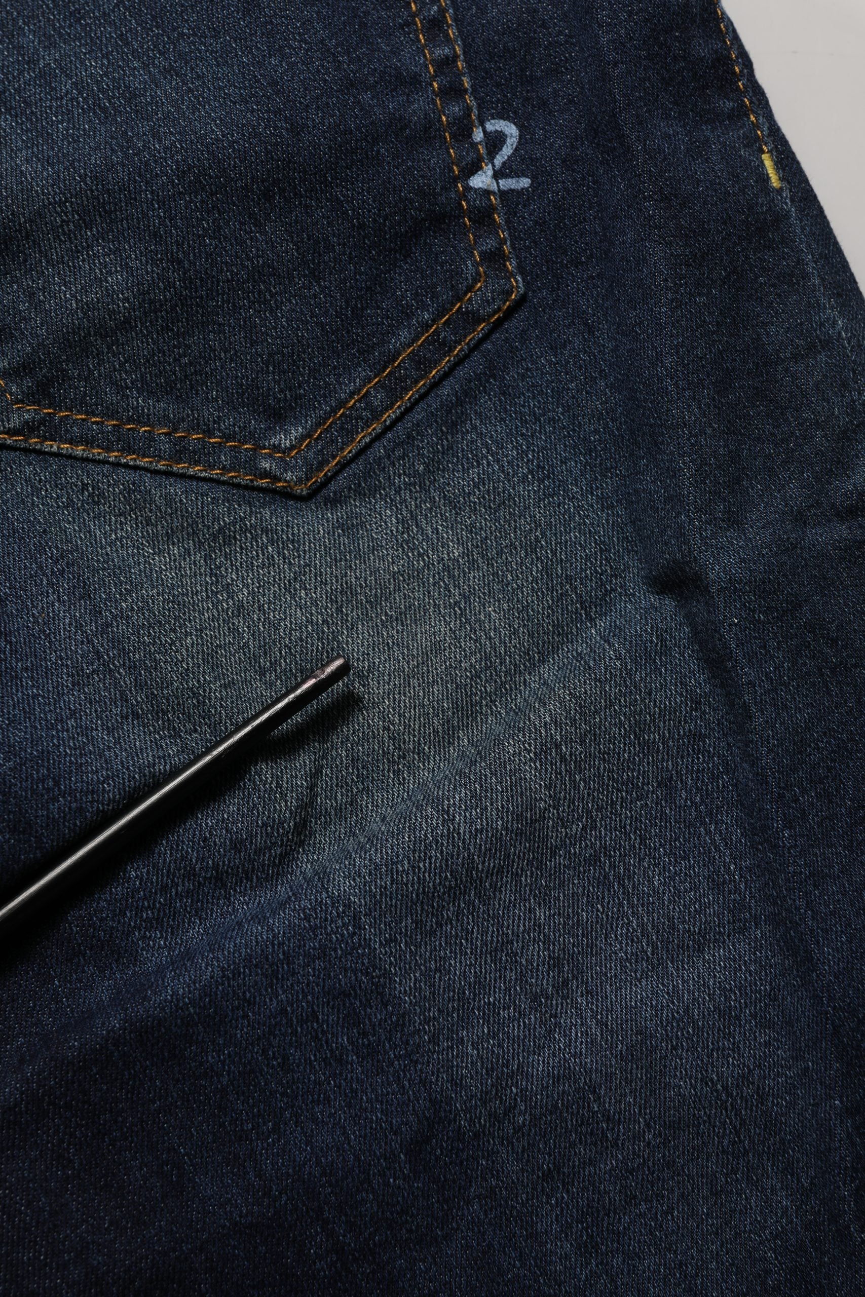 Dark Blue Washed Mid-Waisted Flared Denim Casual Jeans