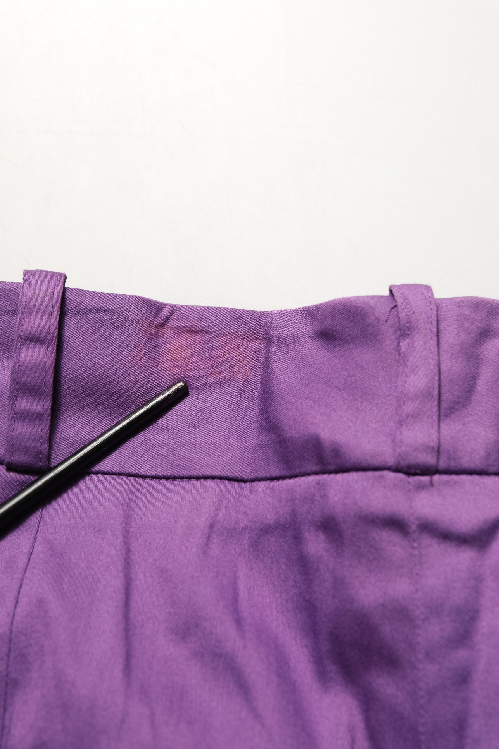 Violet Cotton Stretch High Waist Cropped Trouser Pants