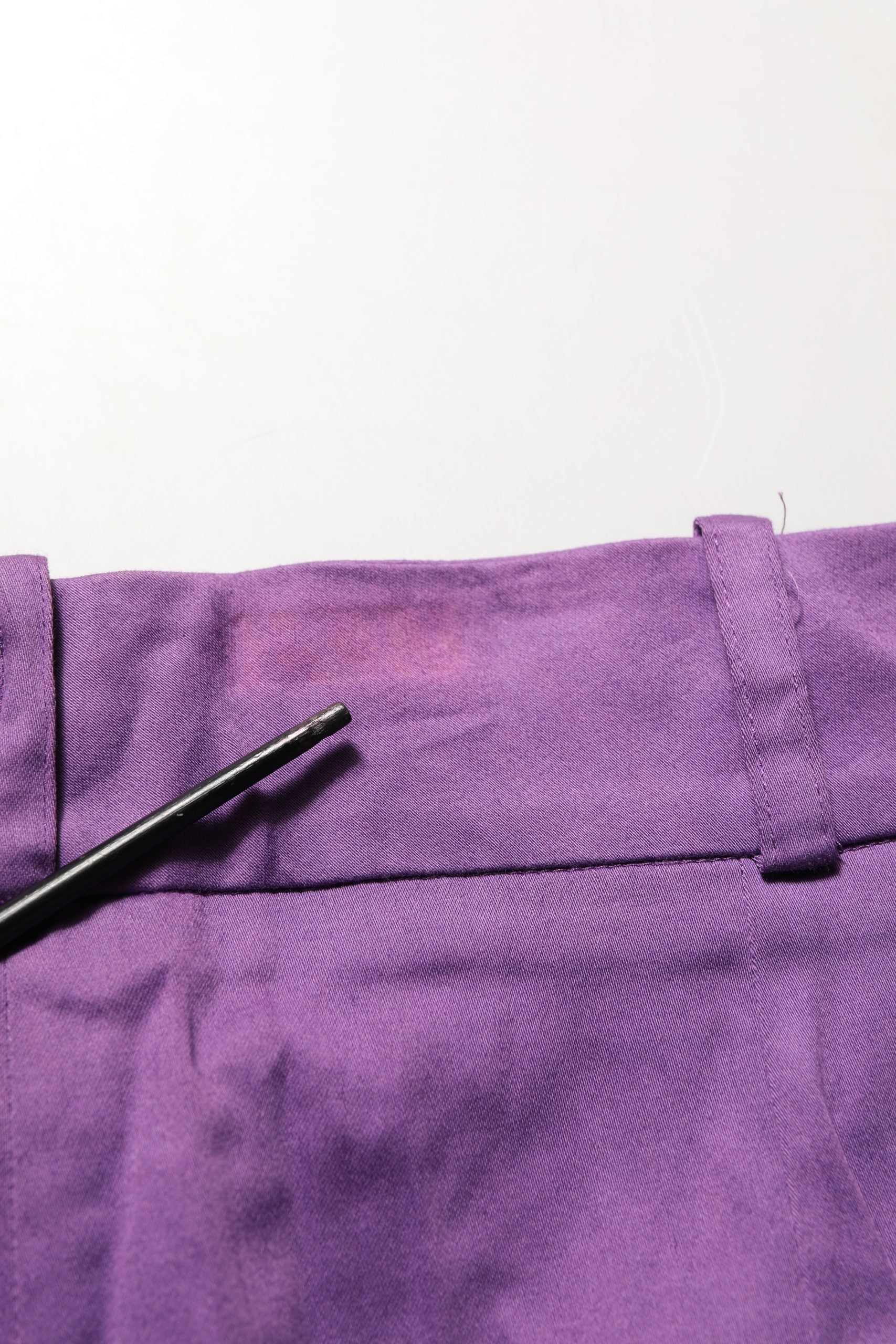Violet Cotton Stretch High Waist Cropped Trouser Pants