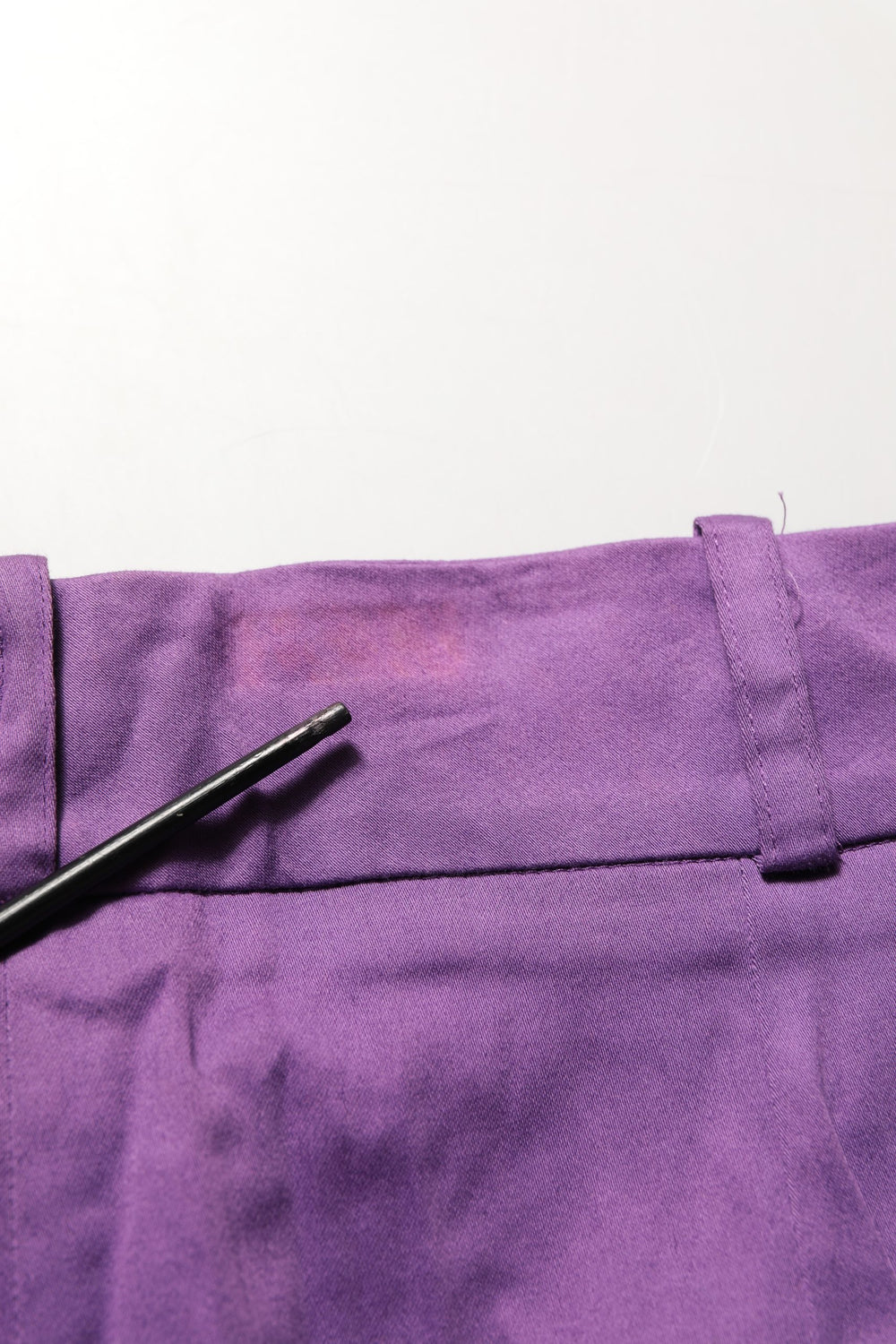 Violet Cotton Stretch High Waist Cropped Trouser Pants