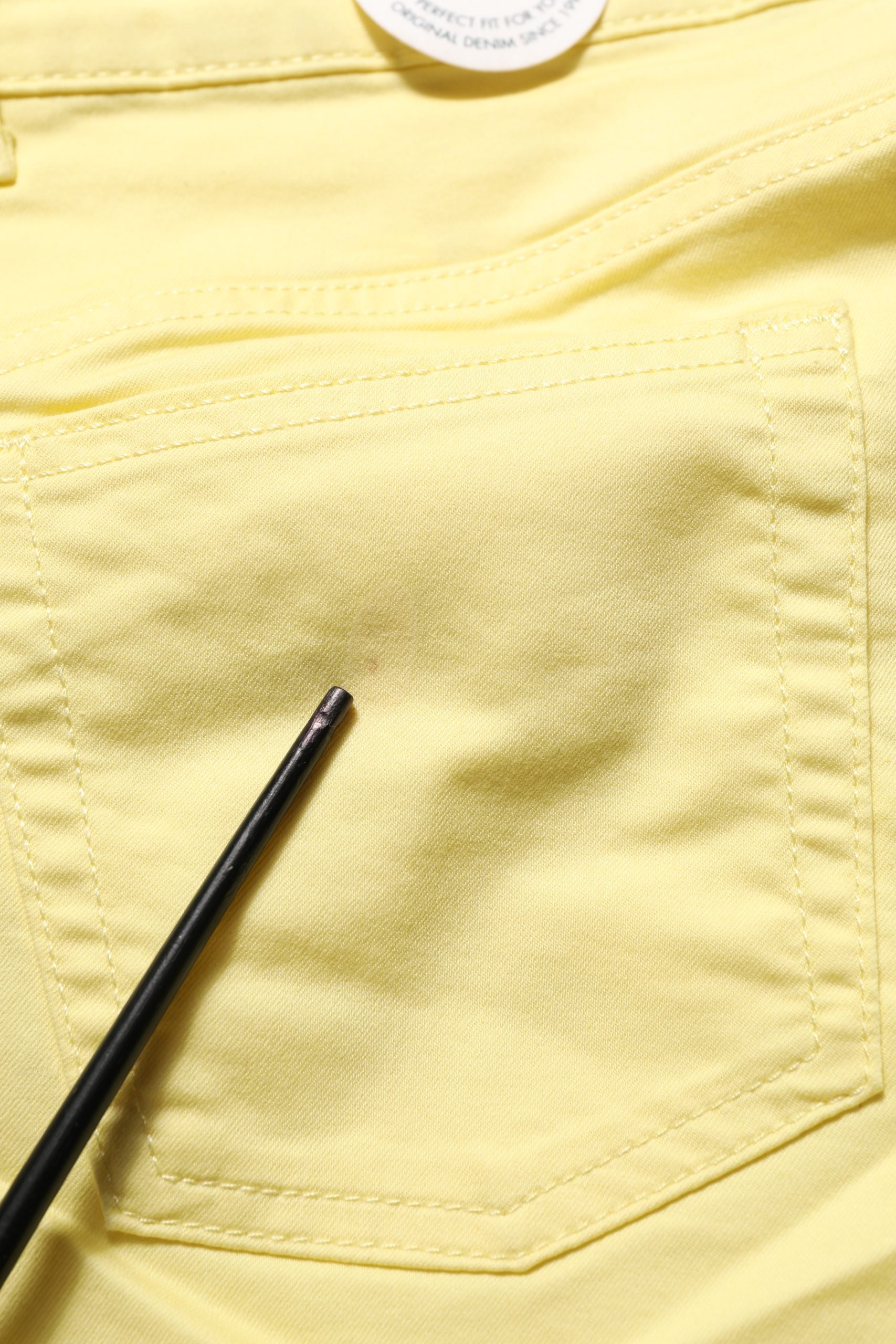 Yellow Mid Waist Straight Cropped Denim Women Trouser Jeans