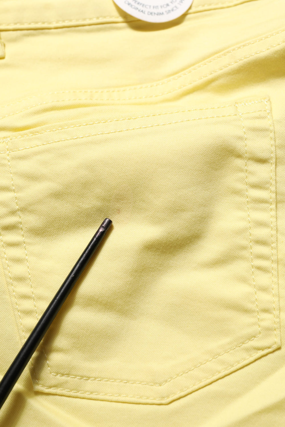 Yellow Mid Waist Straight Cropped Denim Women Trouser Jeans