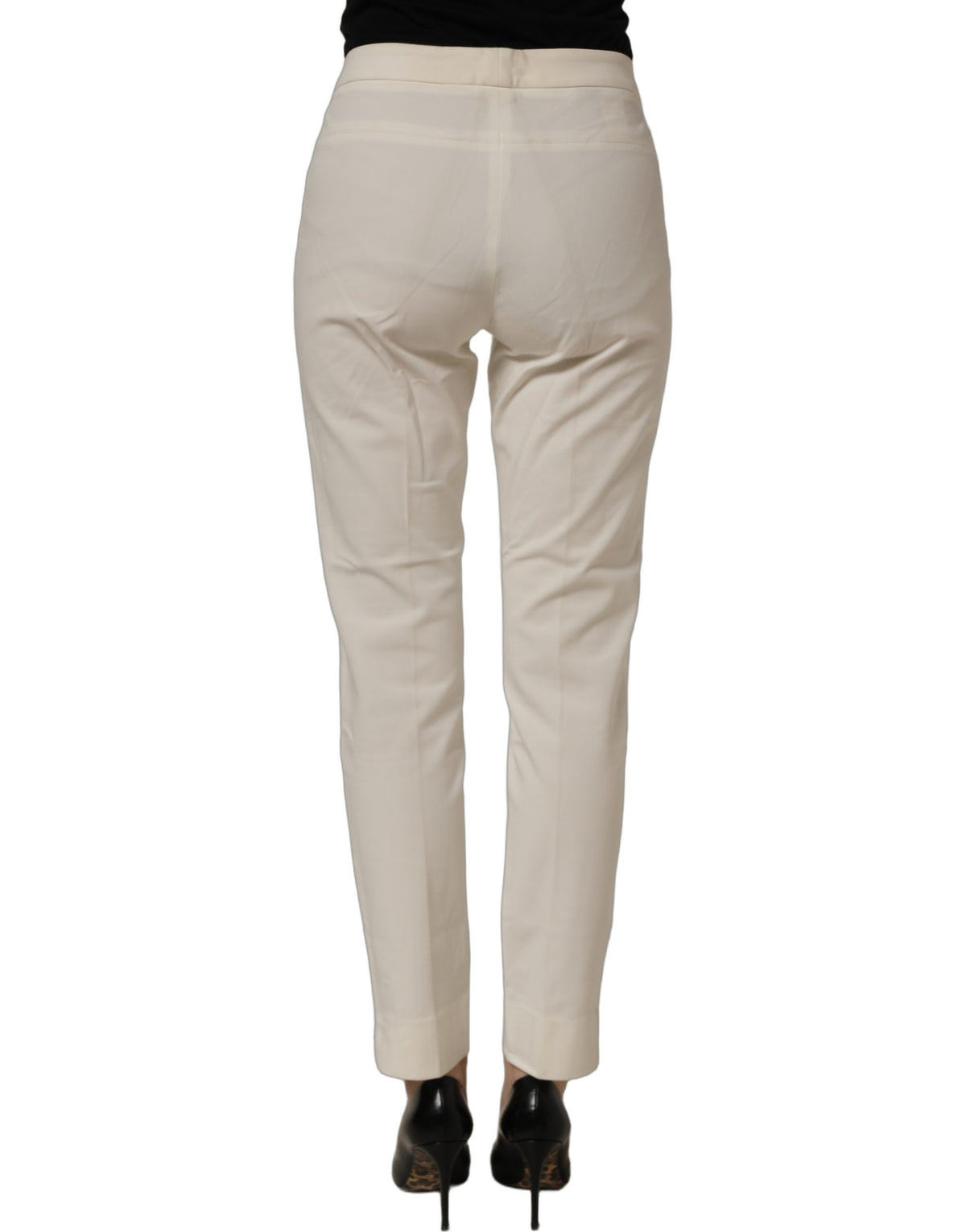 Off White MidWaist Tapered Women Chino Trouser Pants