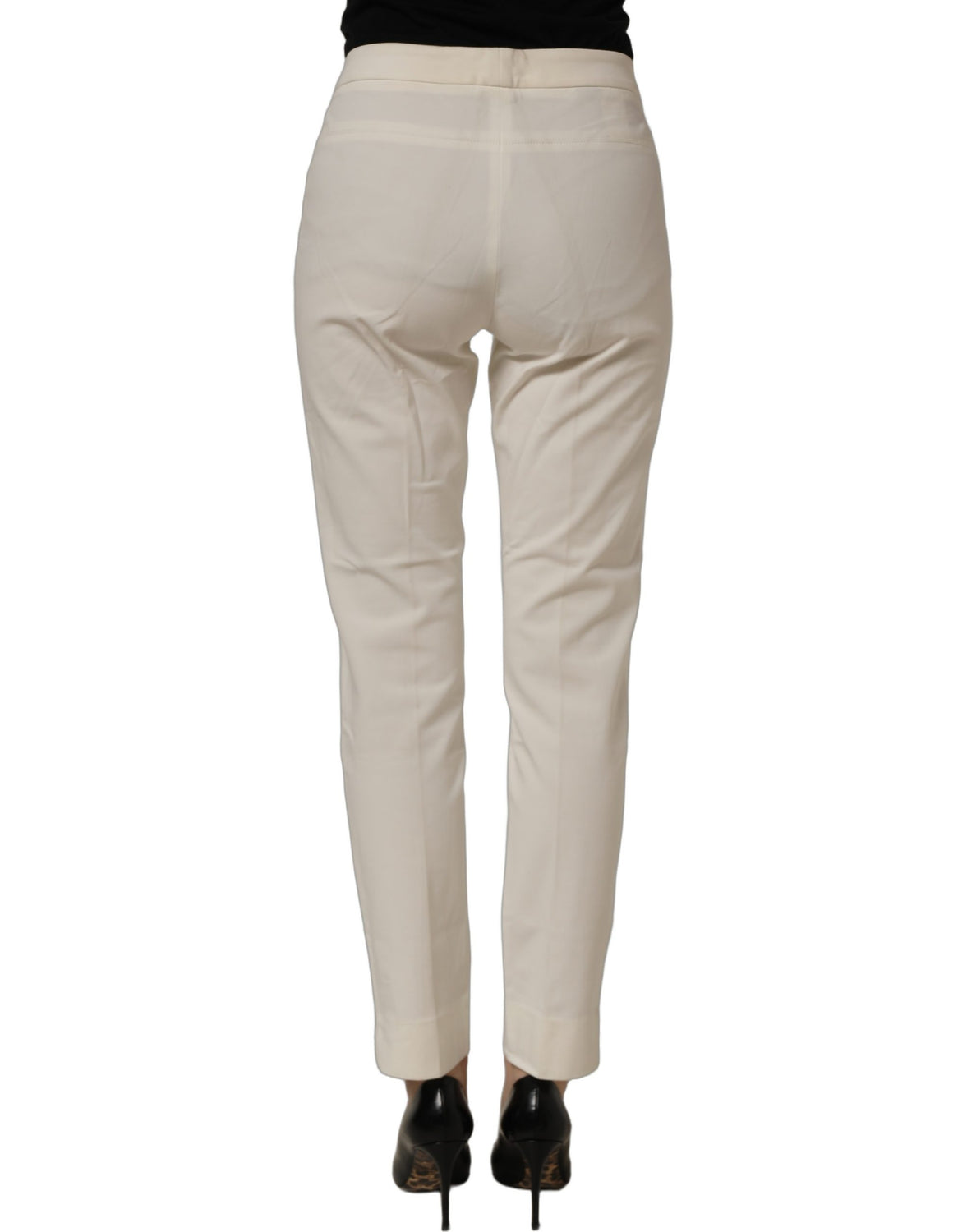Off White MidWaist Tapered Women Chino Trouser Pants