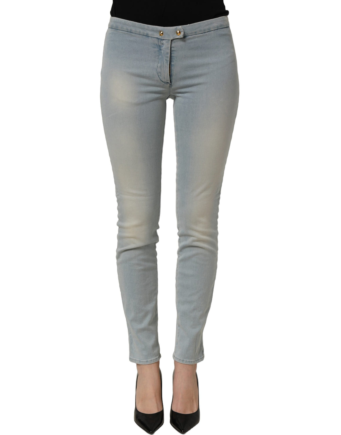 Light Blue Washed Stretch Skinny Denim Trouser Women Jeans