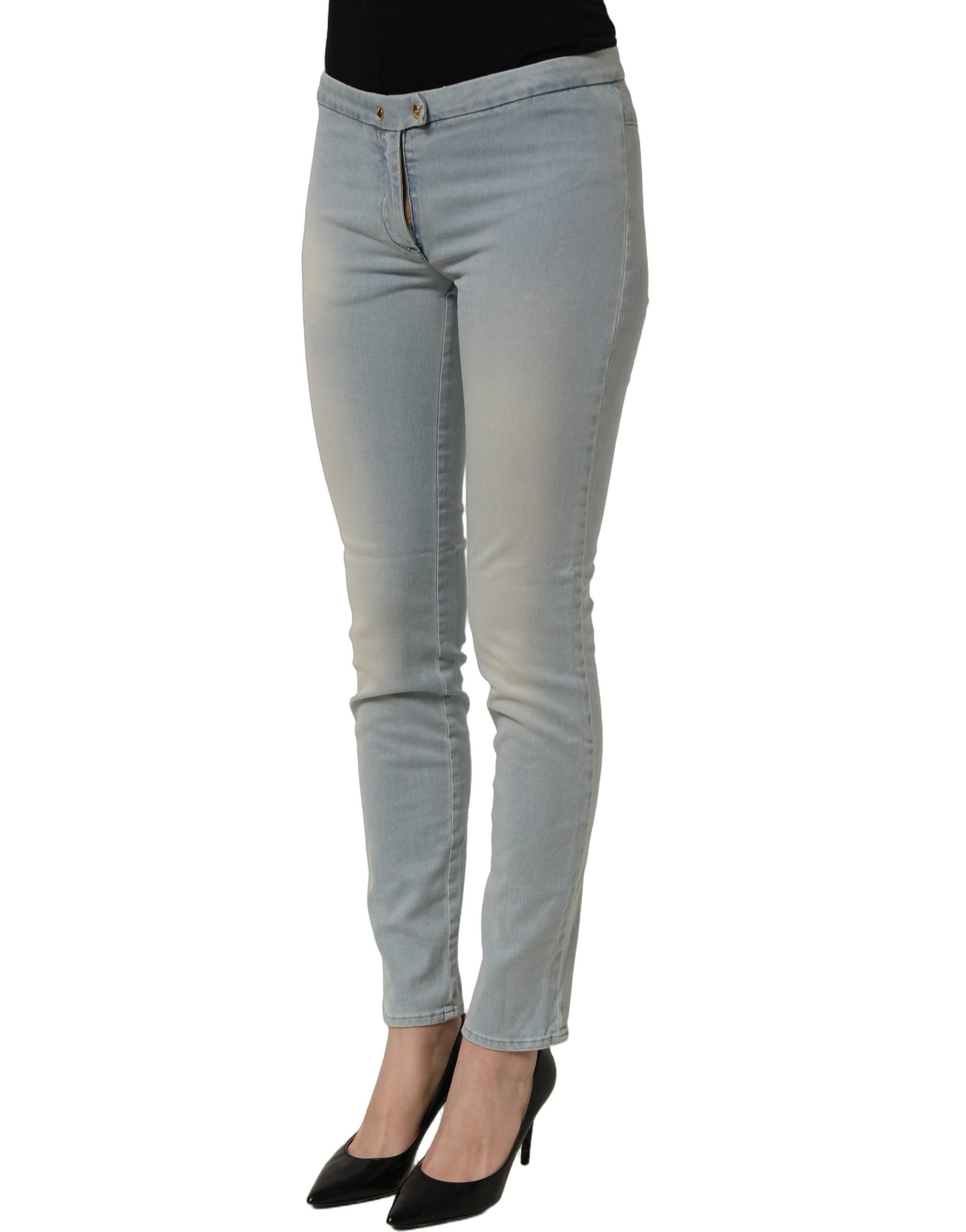 Light Blue Washed Stretch Skinny Denim Trouser Women Jeans