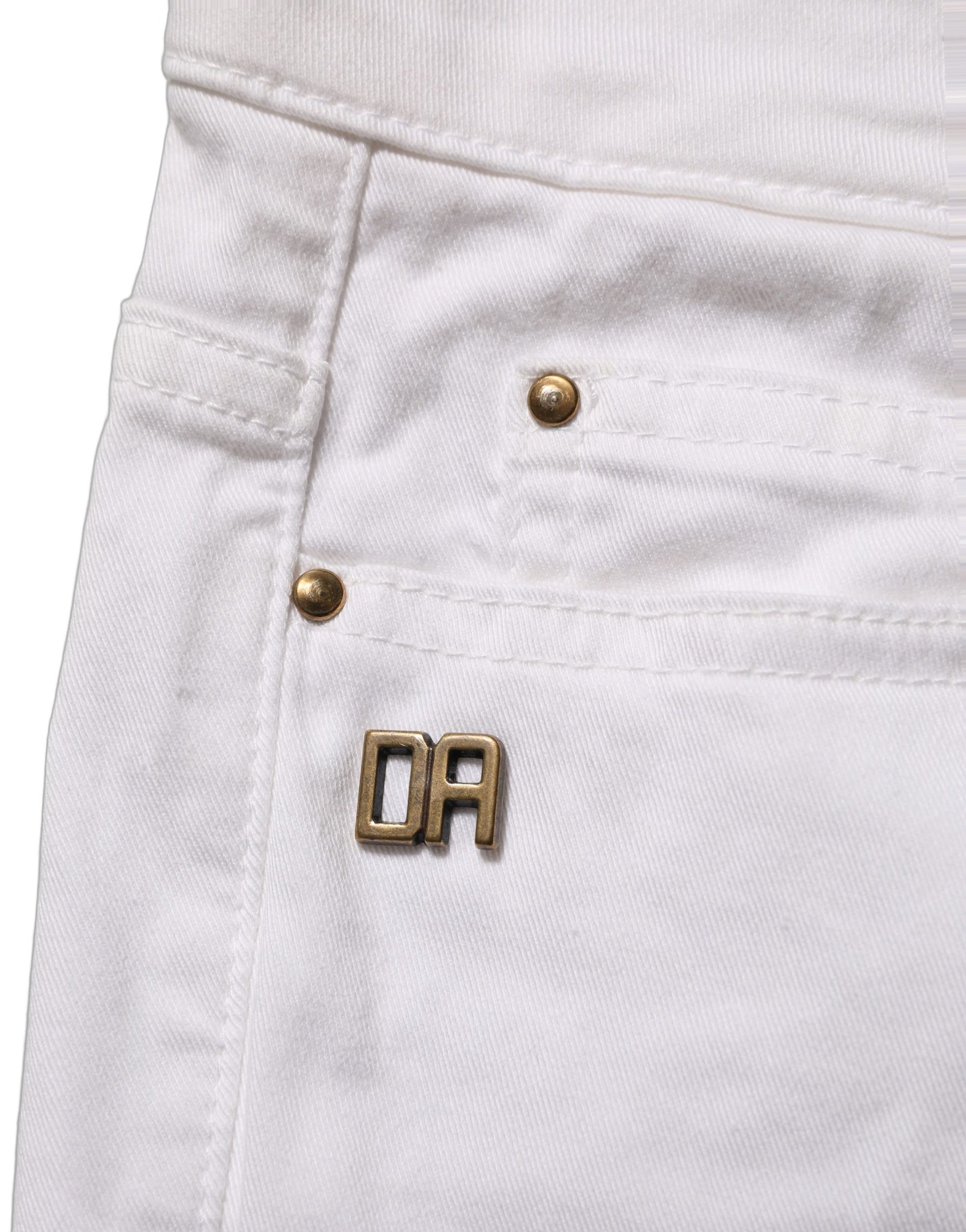 White Cotton Stretch Skinny Denim Jeans
