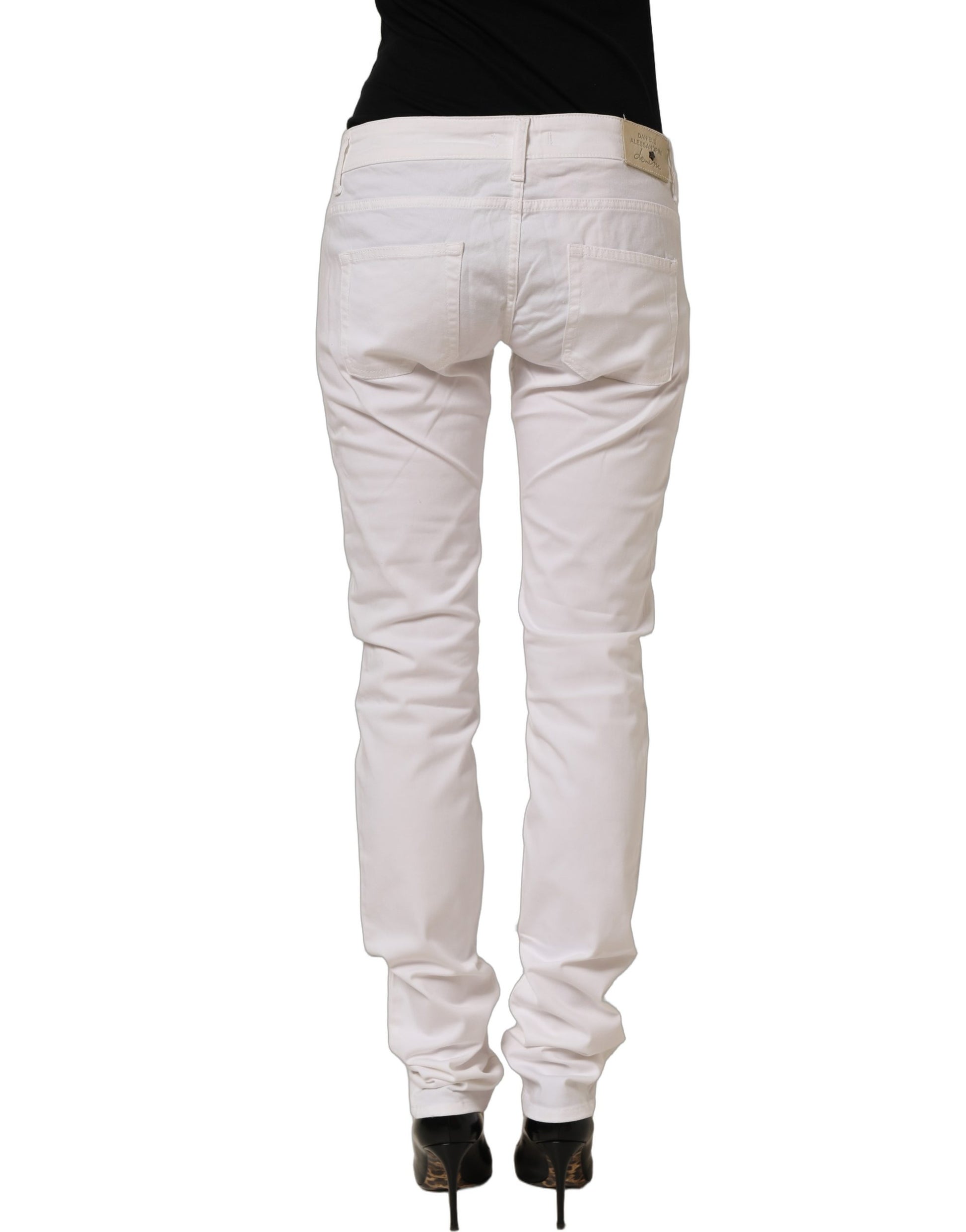 White Cotton Stretch Skinny Denim Jeans