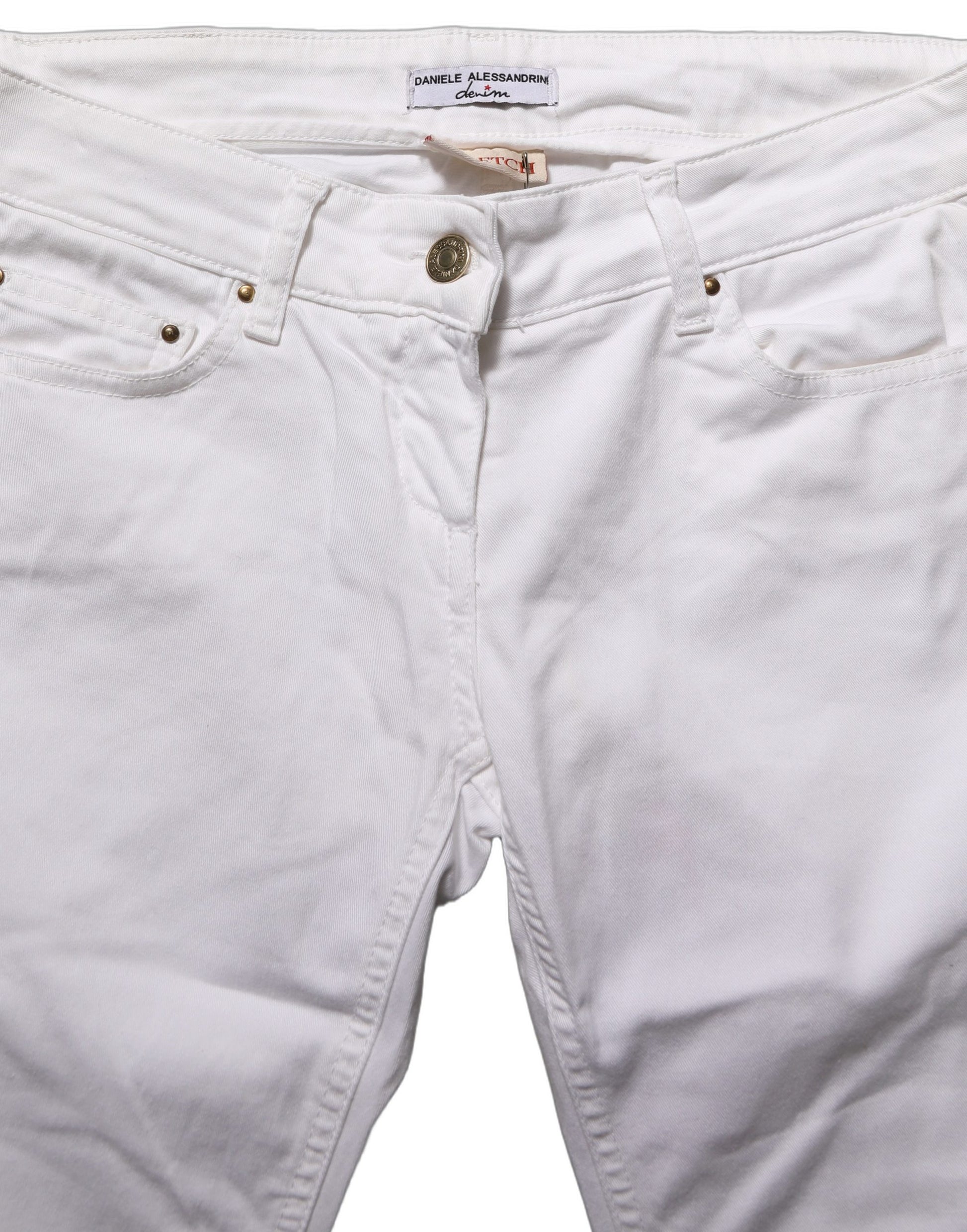 White Cotton Stretch Skinny Denim Jeans