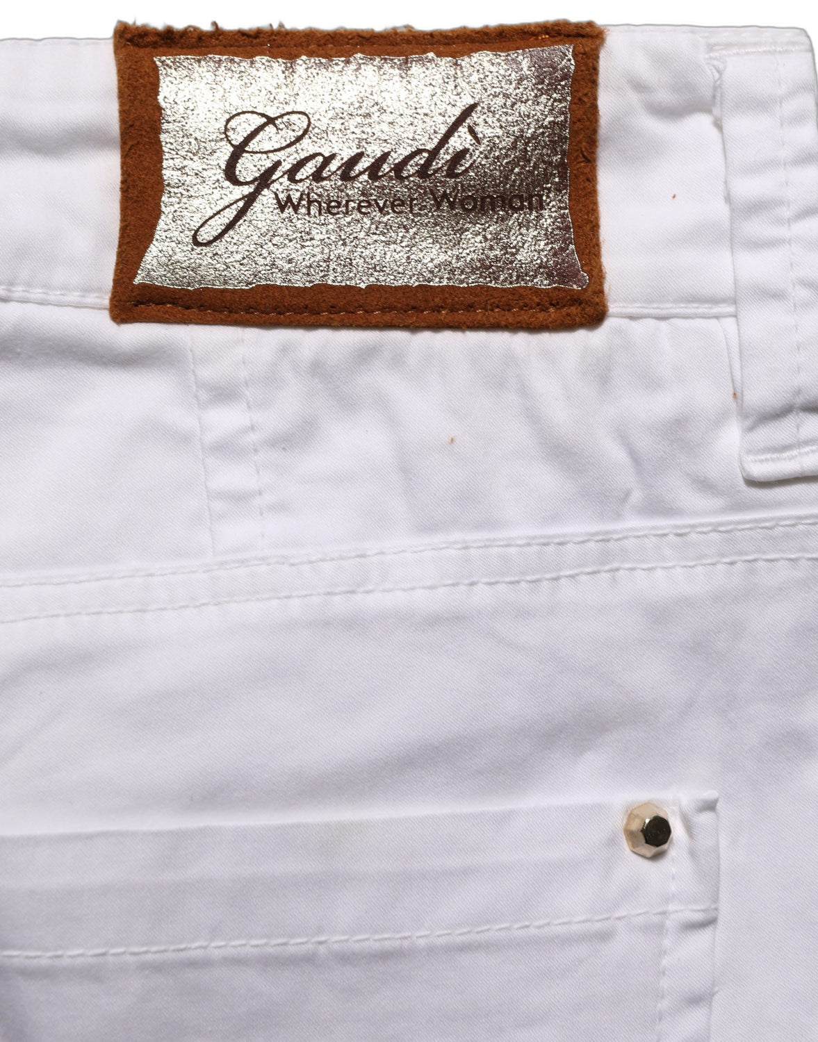 White Mid Waist Straight Cropped Cotton Trouser Pants
