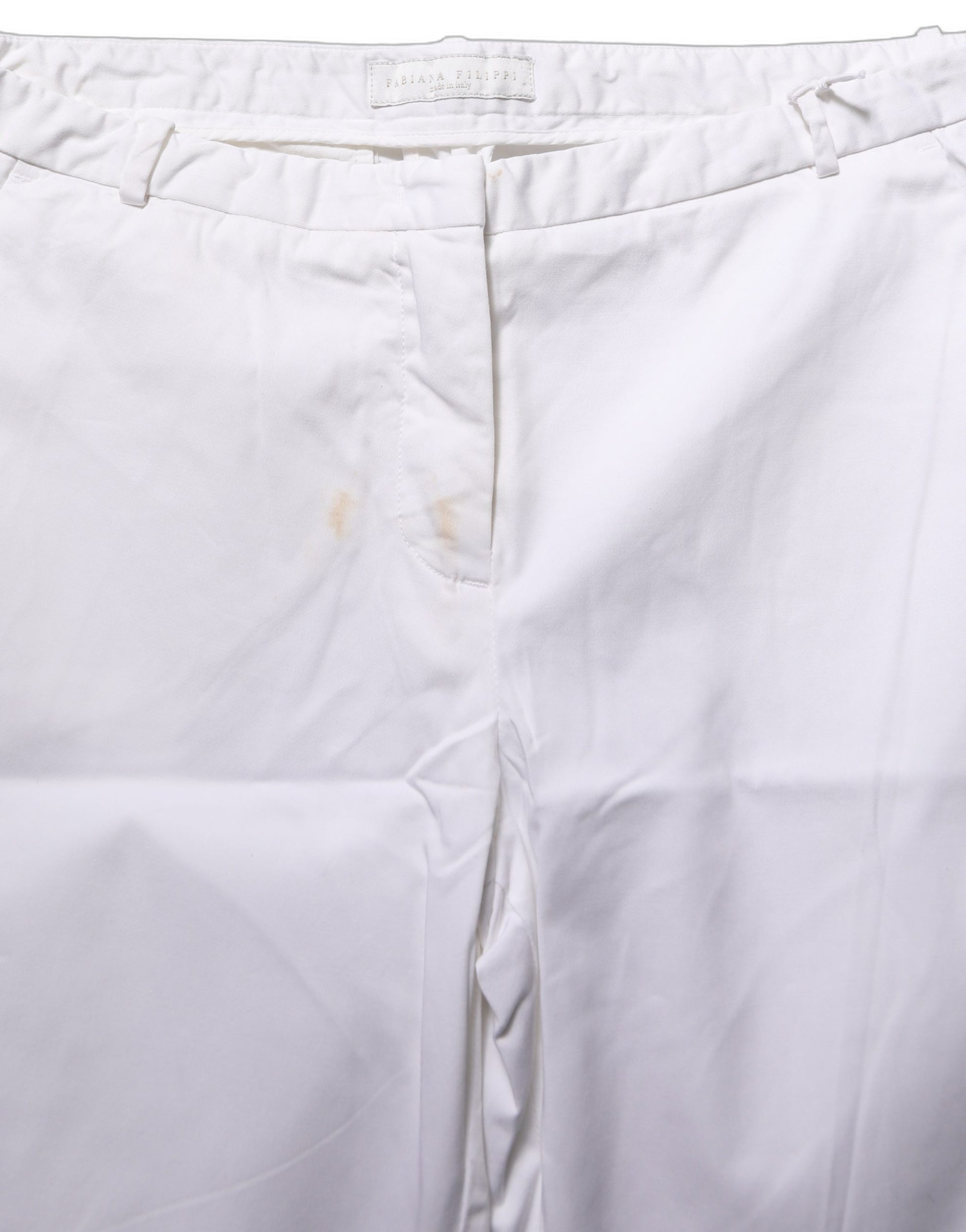 White Low Waist Straight Formal Trouser Pants