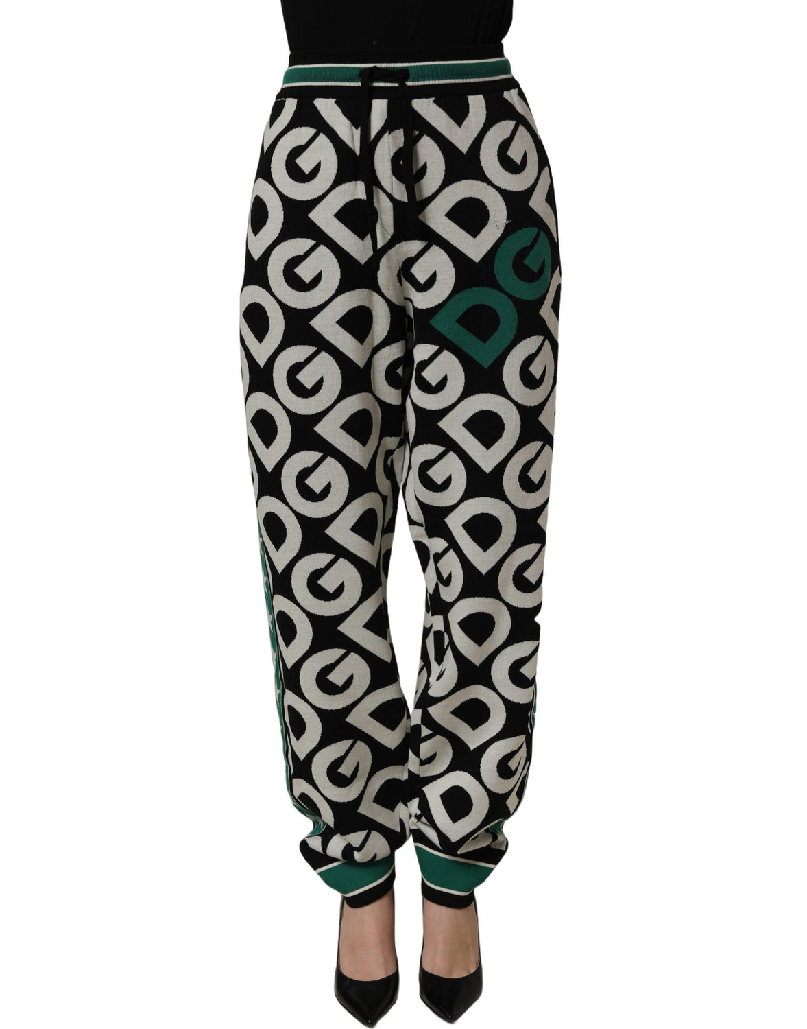 Black Wool Logo Jogger Sweatpants Pants